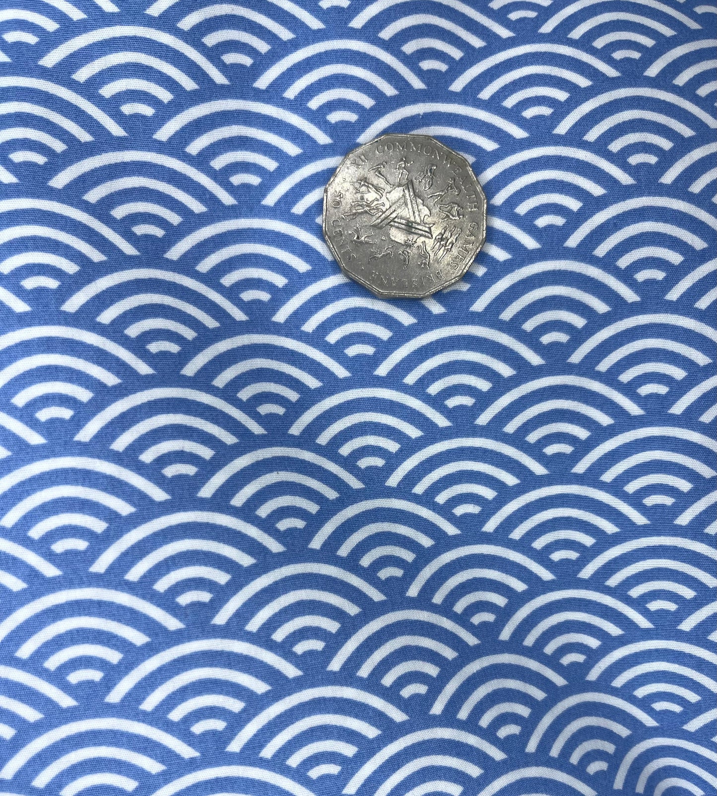 Blue Arcs on White