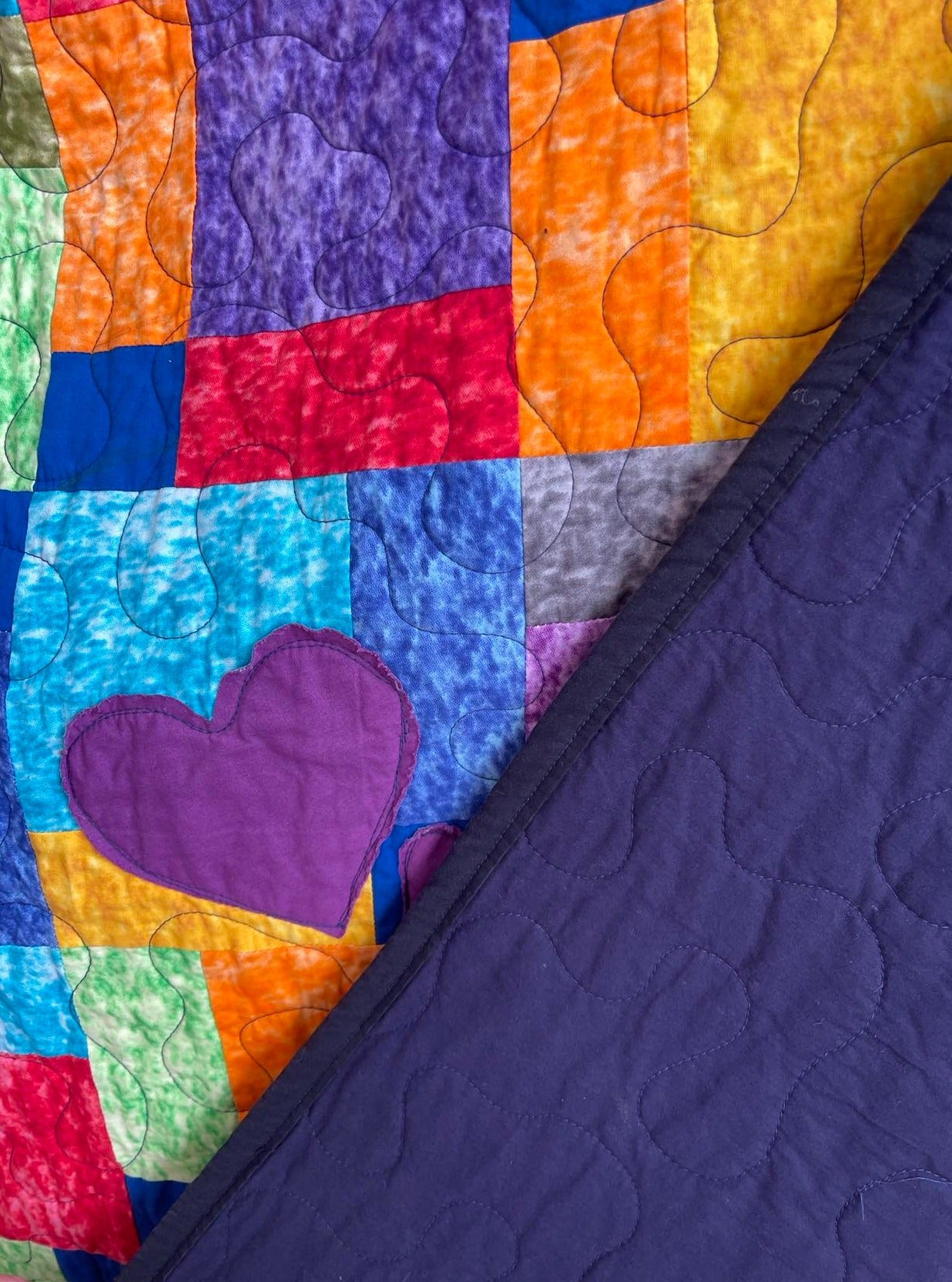 9 Hearts Quilt Finished Size 48" x 62" Approx