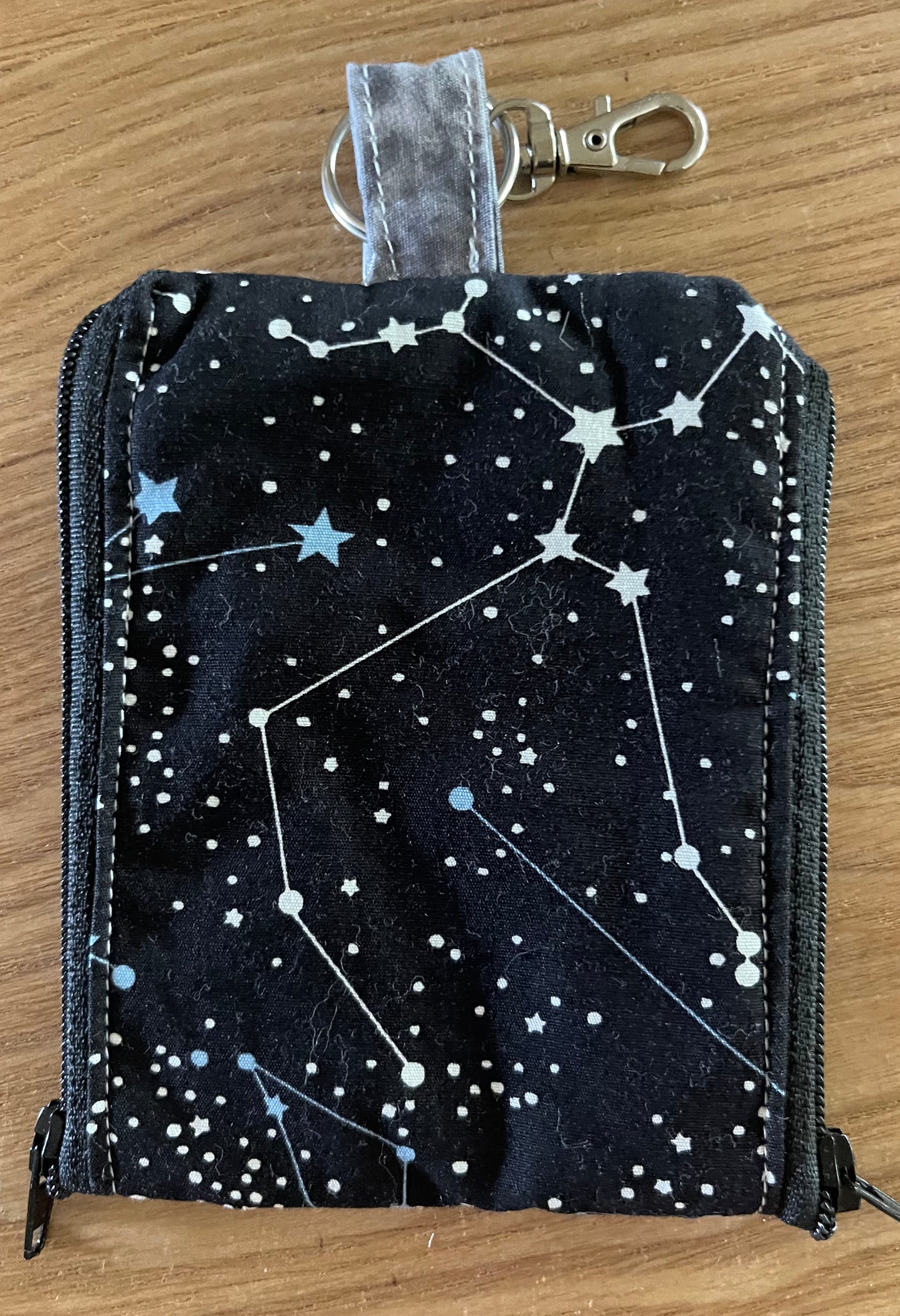2 Pocket Zipper Keychain Purse - Universe & Stars