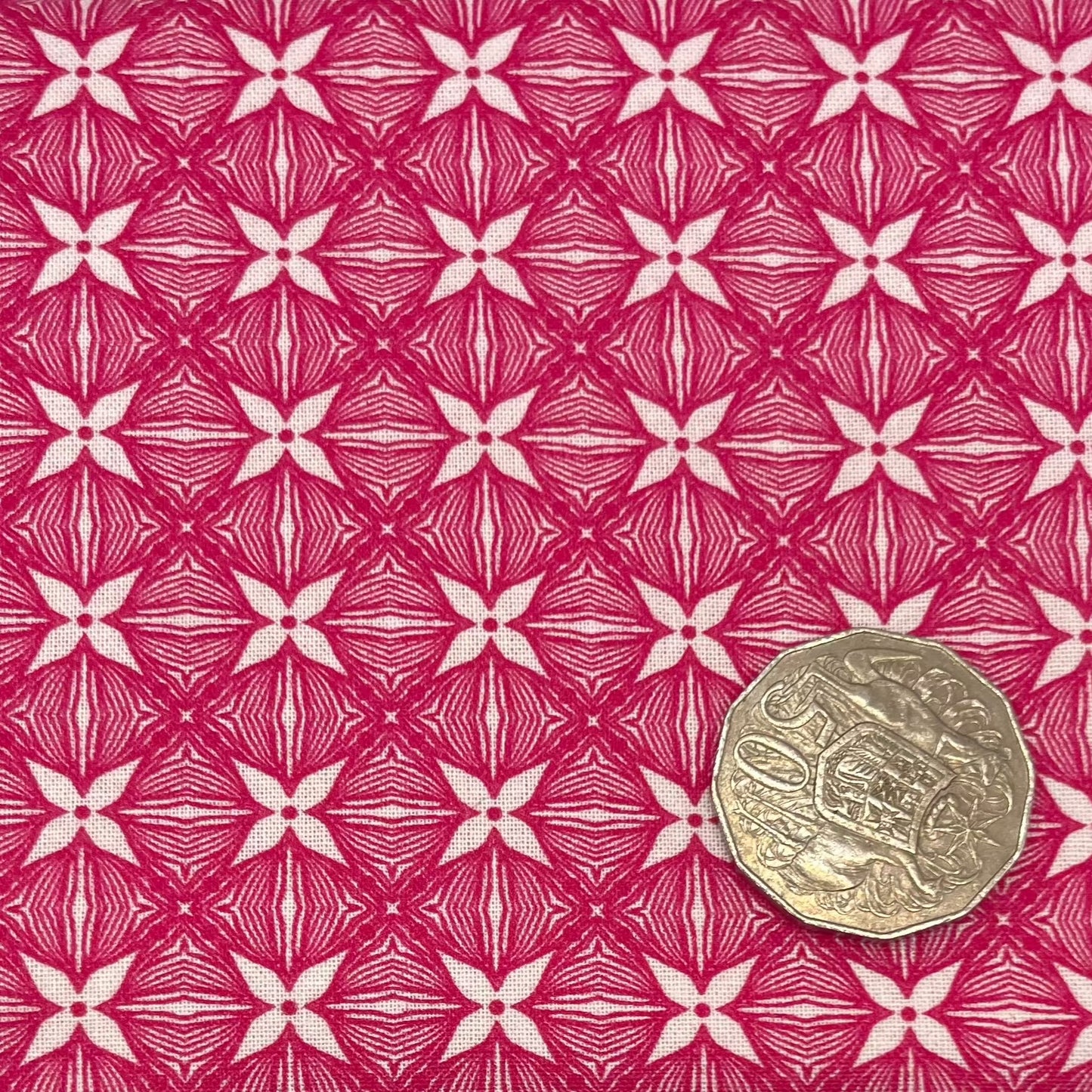 Pink & White Star Pattern Fabric