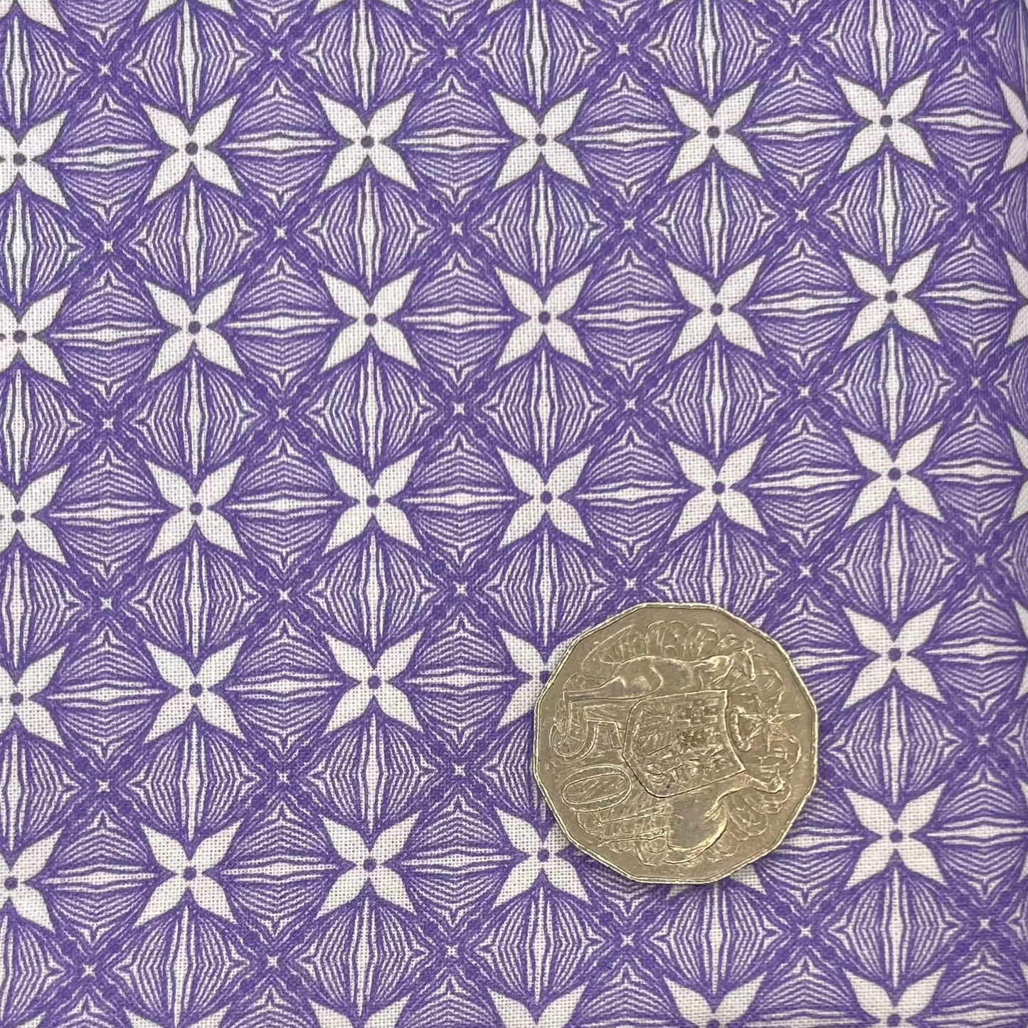 Purple & White Star Pattern Fabric
