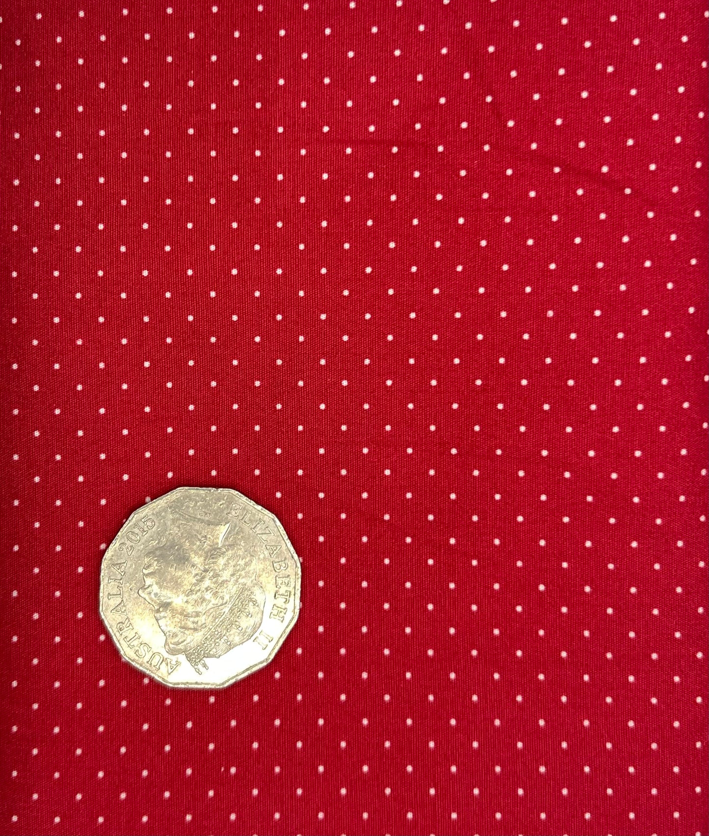Deep Red with White Dots