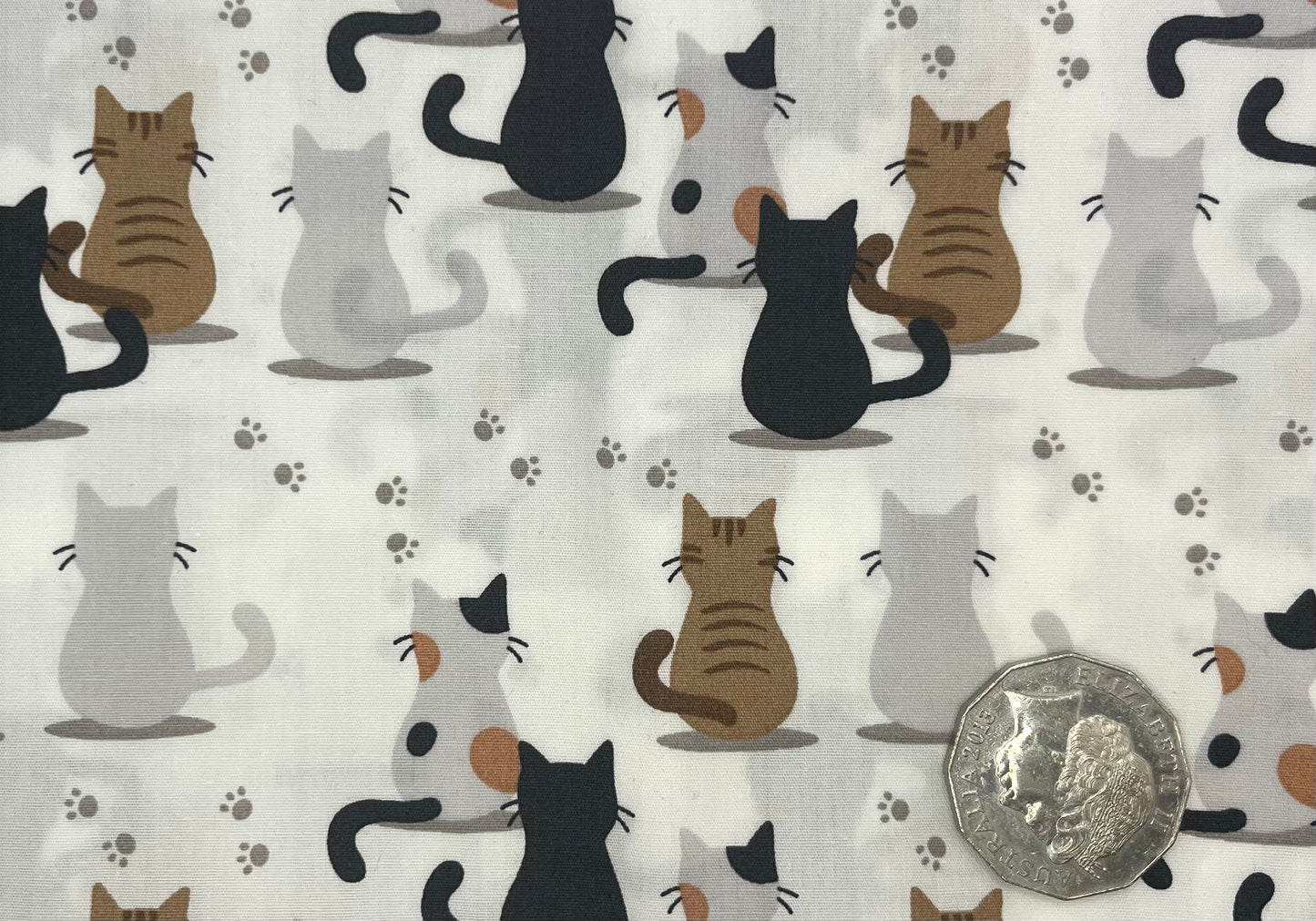 Black & Gold Cats on White