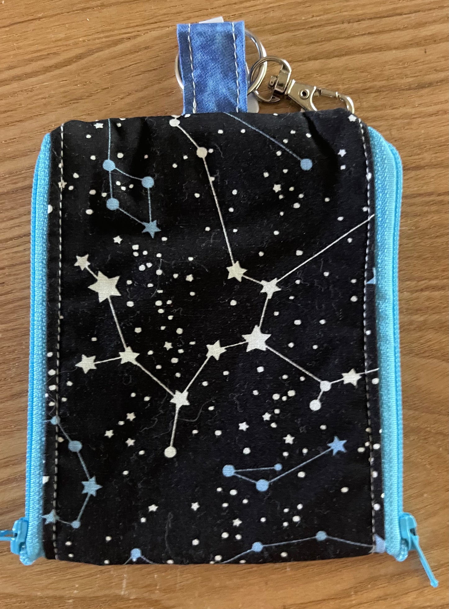 2 Pocket Zipper Keychain Purse - Universe & Stars