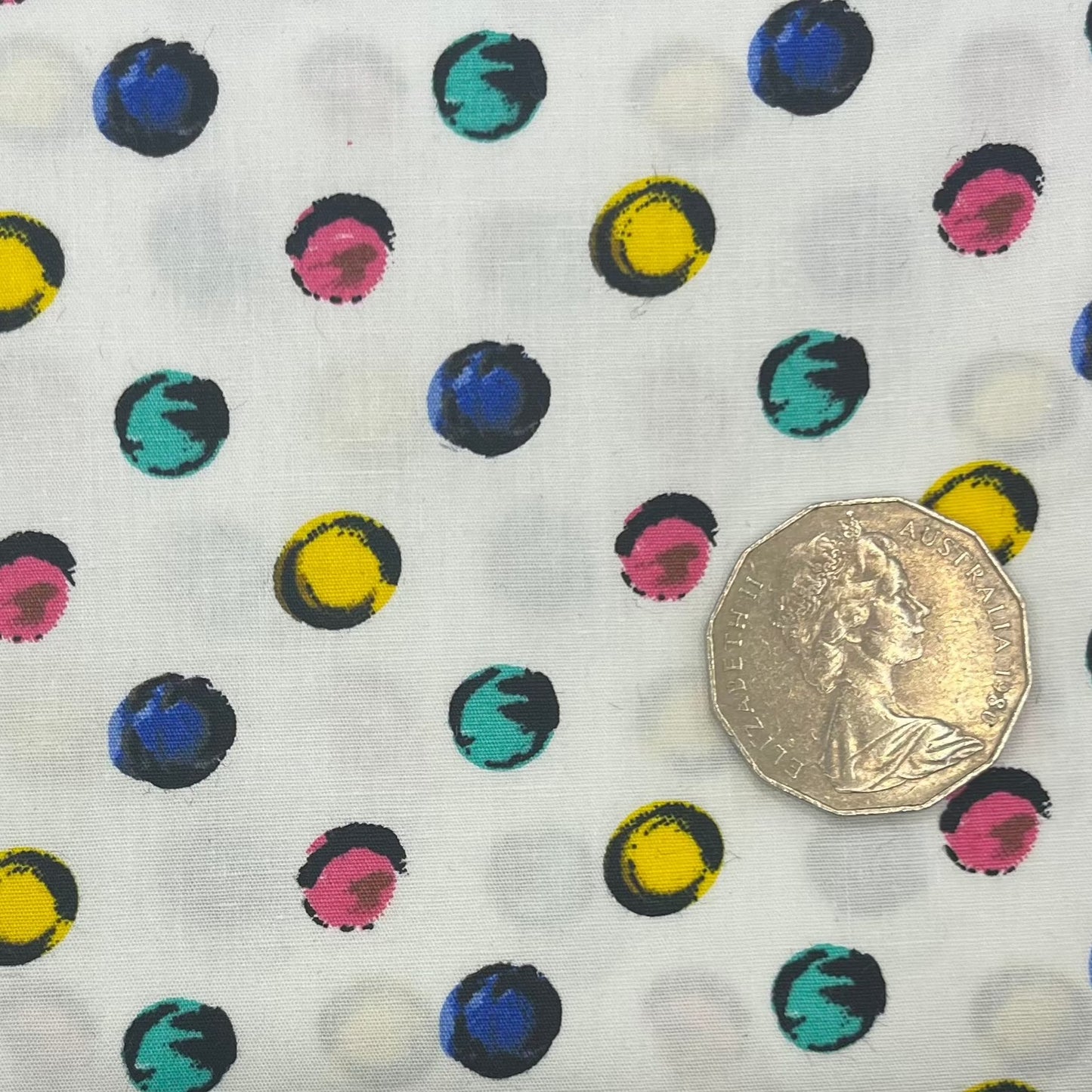 Coloured Cartoon Dots on White