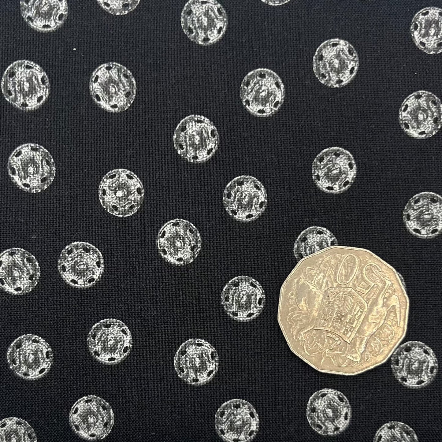 Black with White Buttons