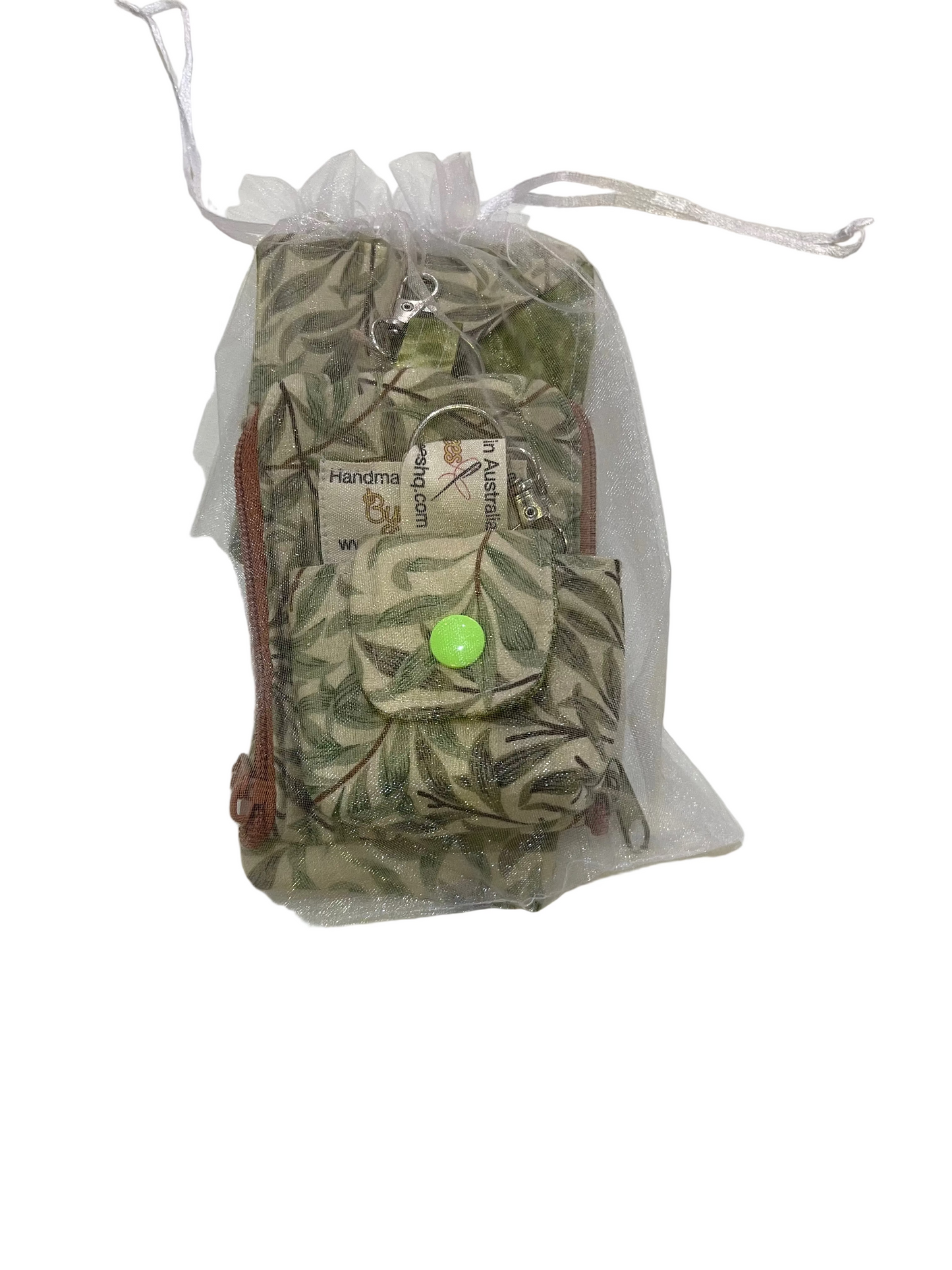 Accessories Kit - Leaves on Khaki w Olive Lining
