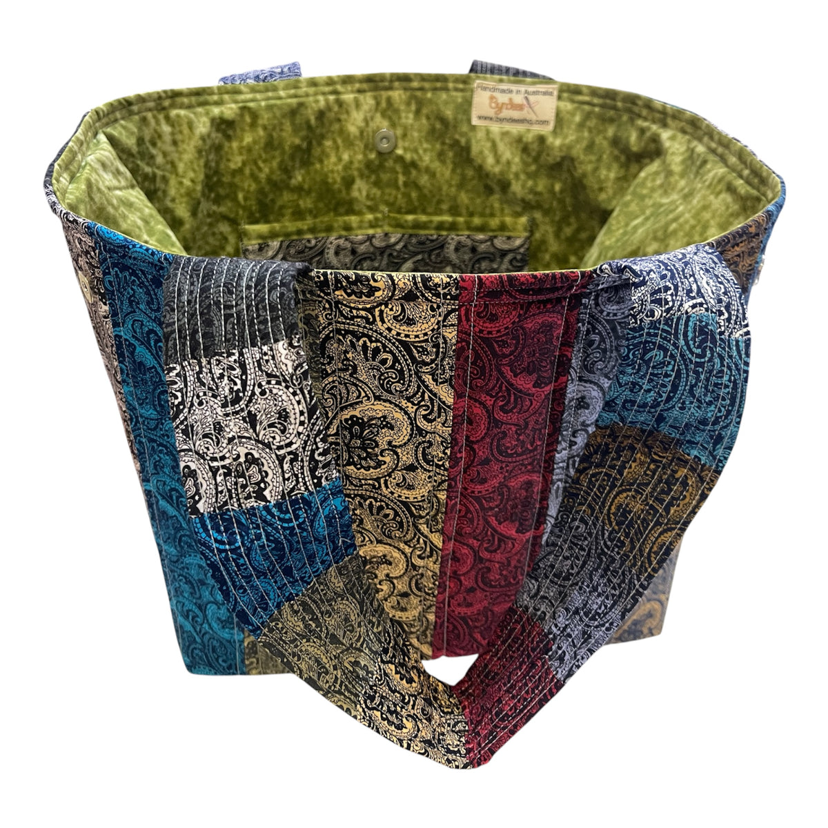 Totally Fun Bag - Paisley with Olive Lining