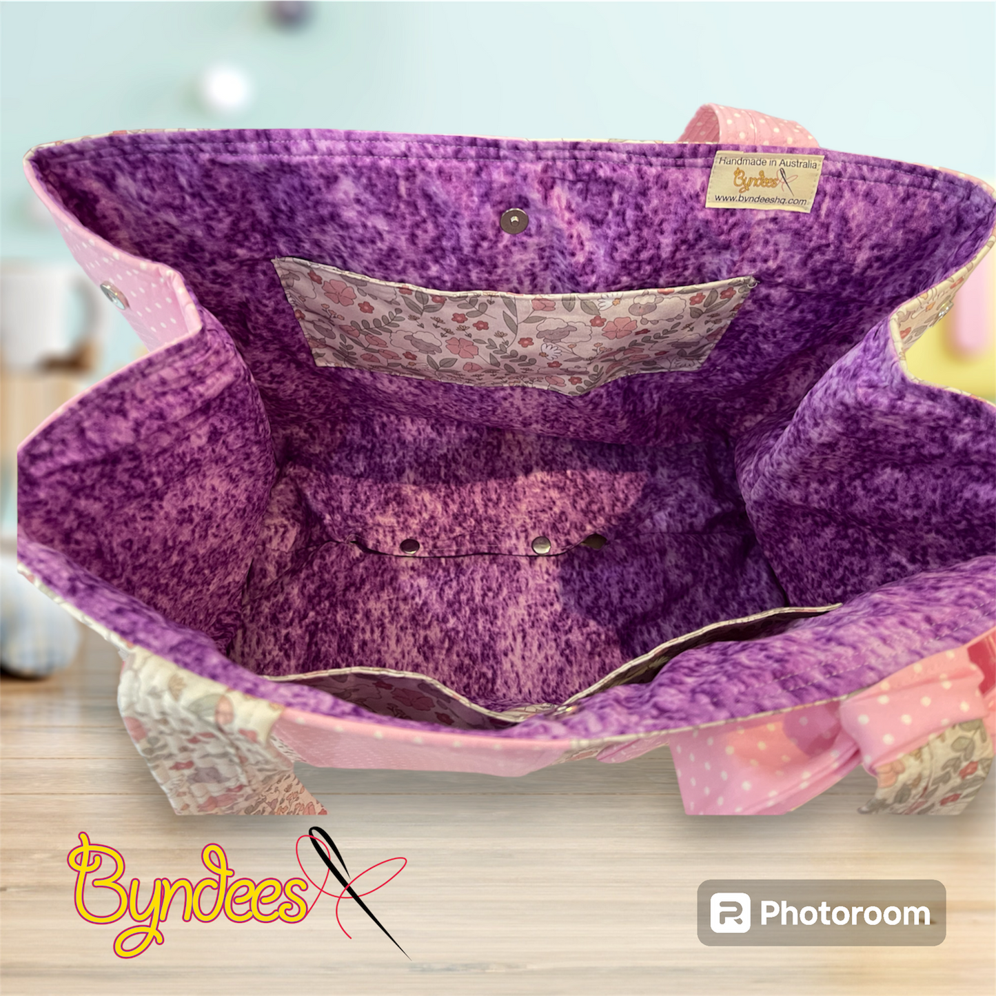 Envy Bag - Lambs & Flowers with Lilac Lining