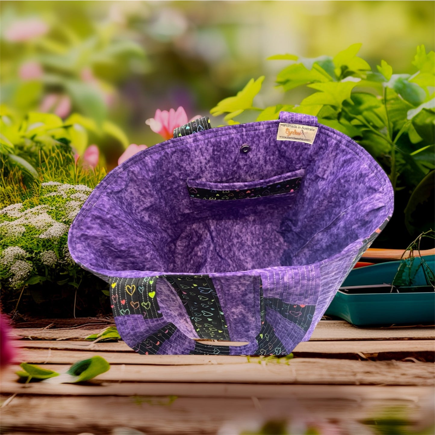 Totally Fun Bag - Bright Hearts with Purple Lining