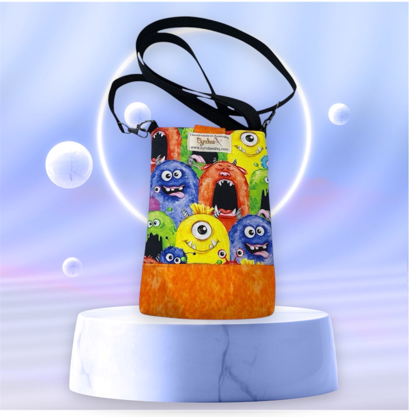 Mobile Phone & Wallet Bag - Monsters w Orange Lining