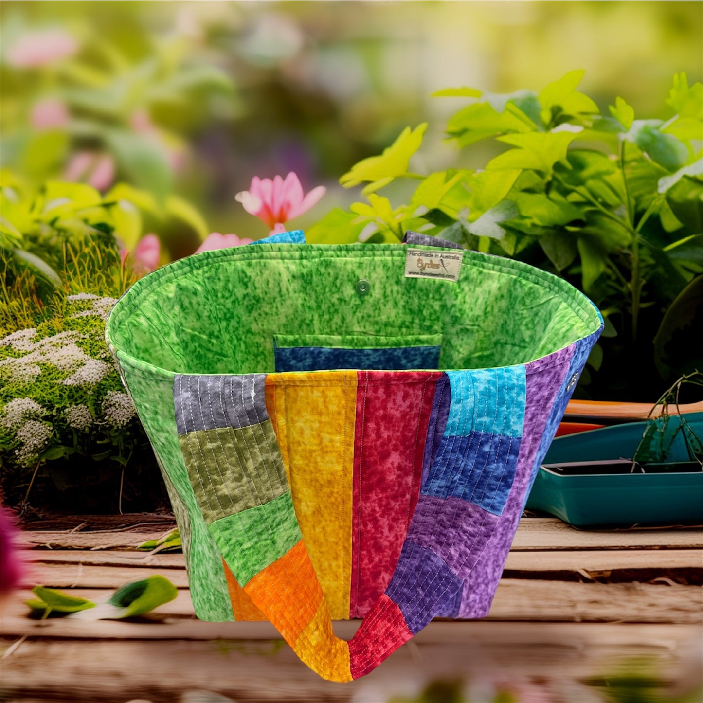 Totally Fun Bag - Marble with Green Lining