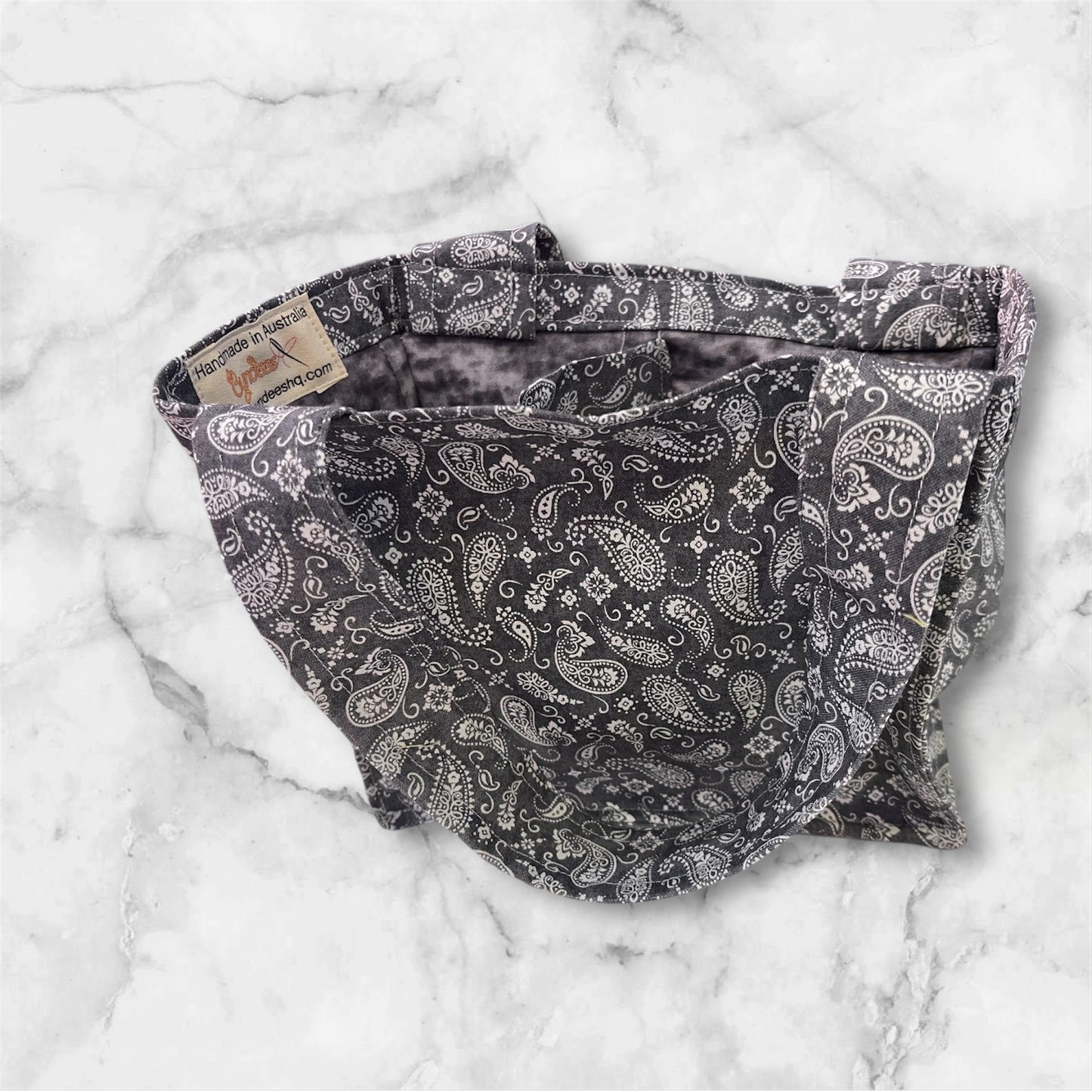 2 Cup Coffee Cup Caddy - Paisley Lite Grey w Grey Lining