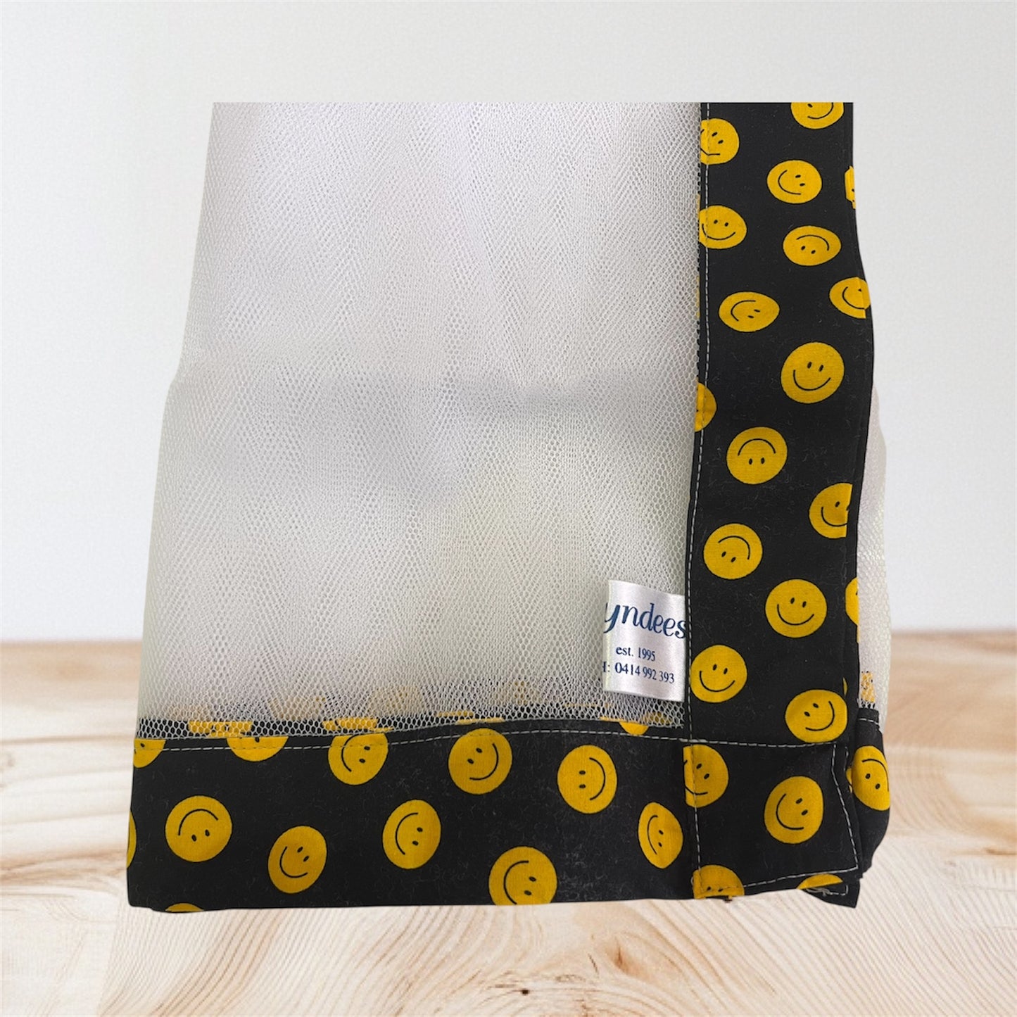 Food Net Cover - Smiley Face on Black