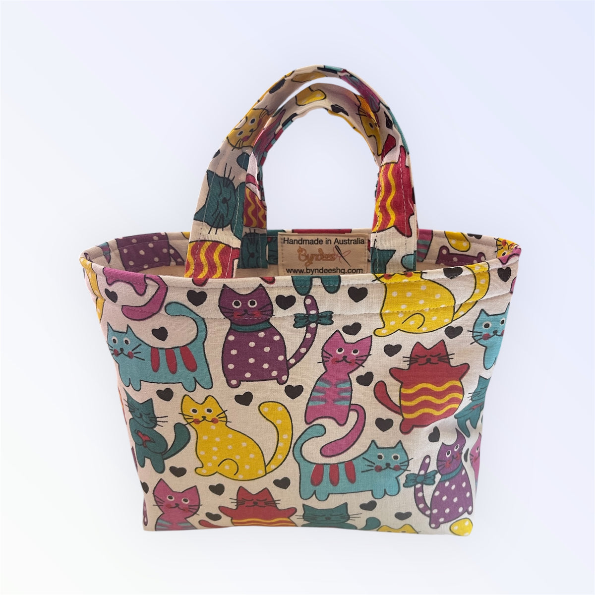 Teeny Tote Bag - Bright Cats