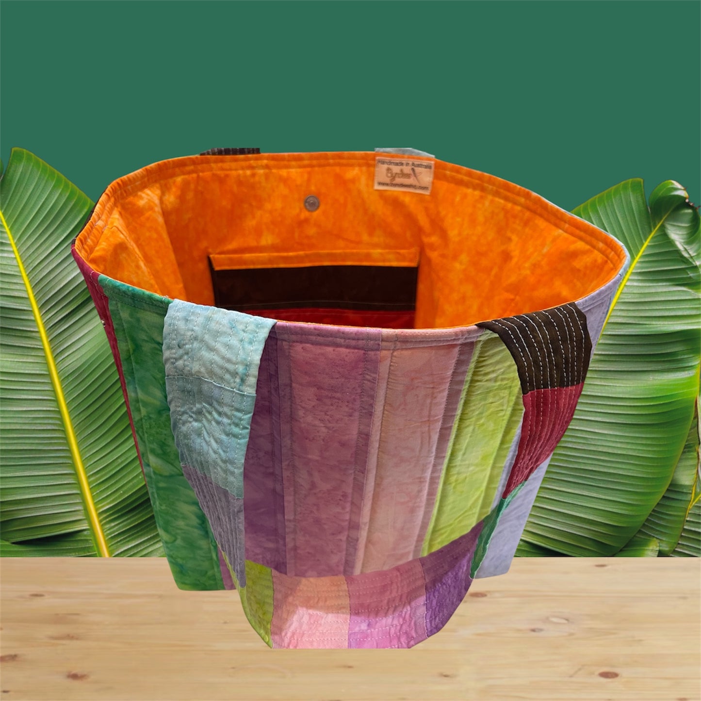Totally Fun Bag - Pastel Batik with Orange Lining
