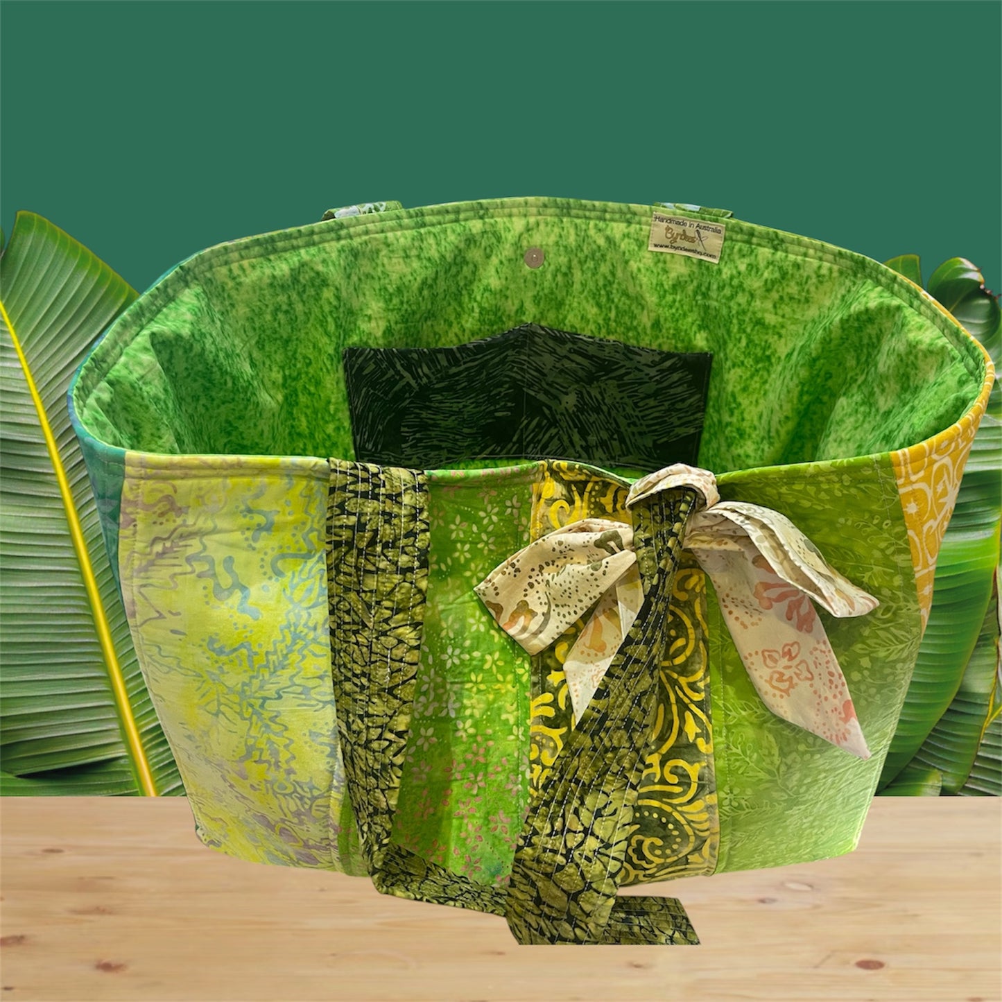 Envy Bag - Green Batik with Green Lining