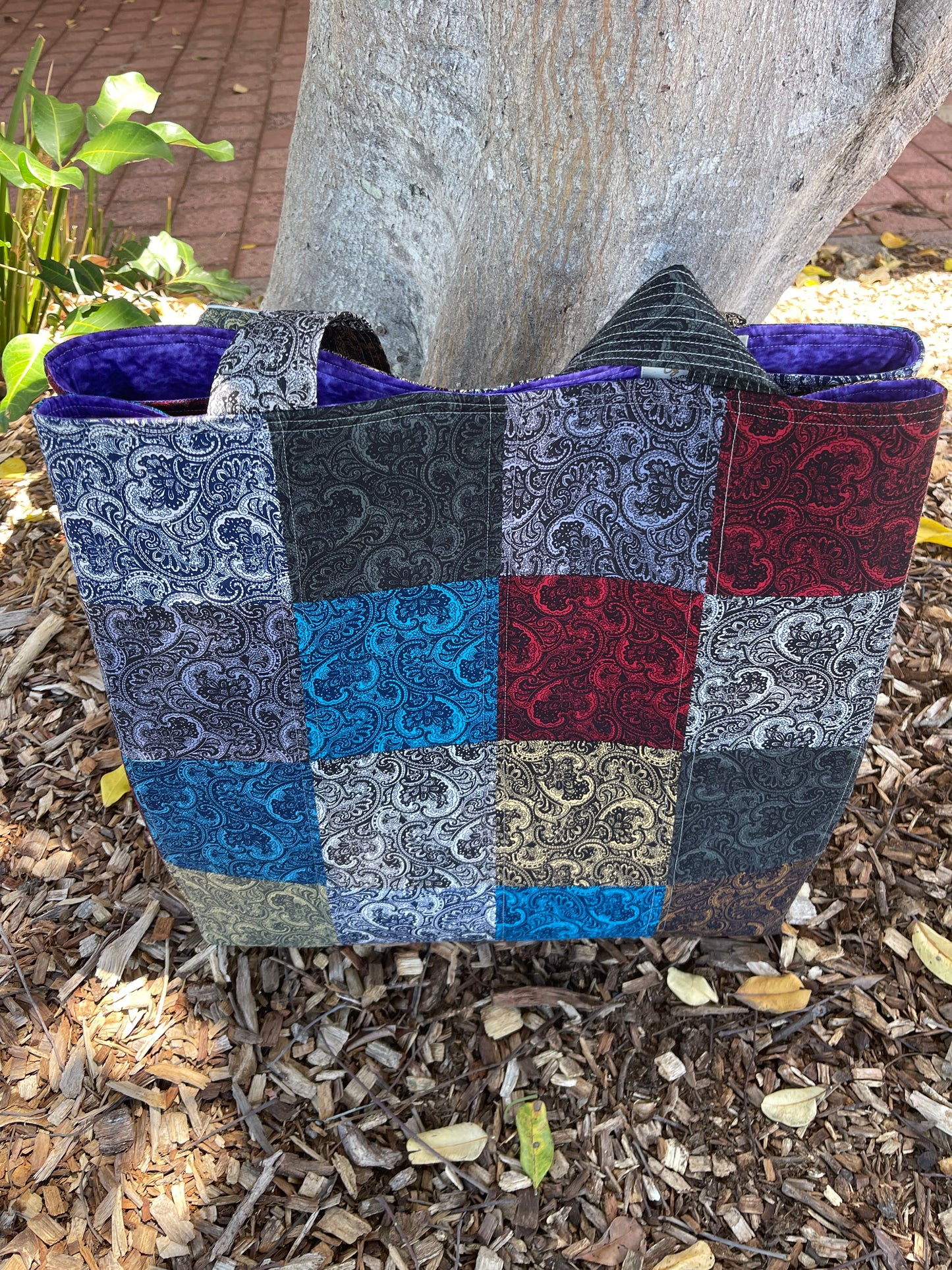 Everything Bag - Paisley with Purple Lining