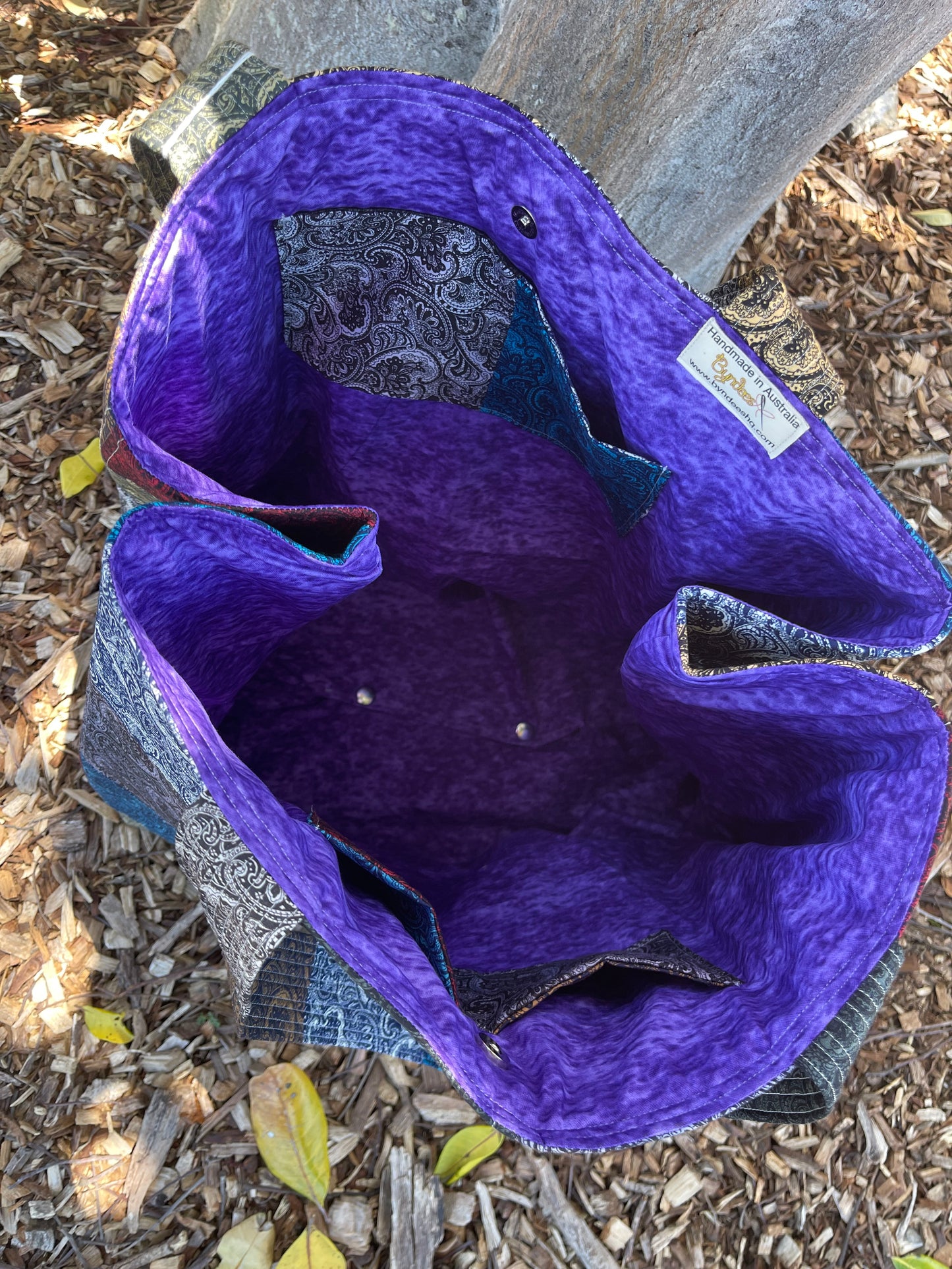 Everything Bag - Paisley with Purple Lining