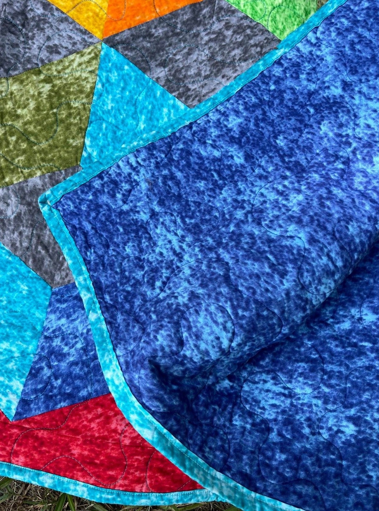 Cube Play Marble Quilt Finished Size 72" x 76" Approx