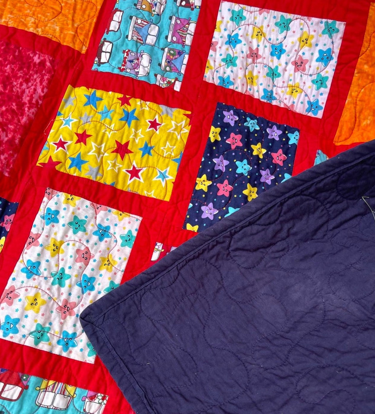 High 5 Combie and Stars Quilt Finished Size 62" x 74" Approx