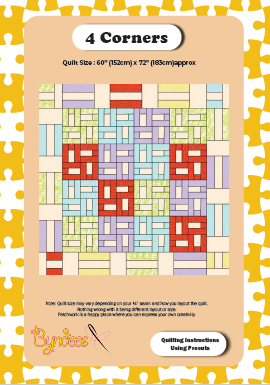 4 Corners Quilt Pattern Printed