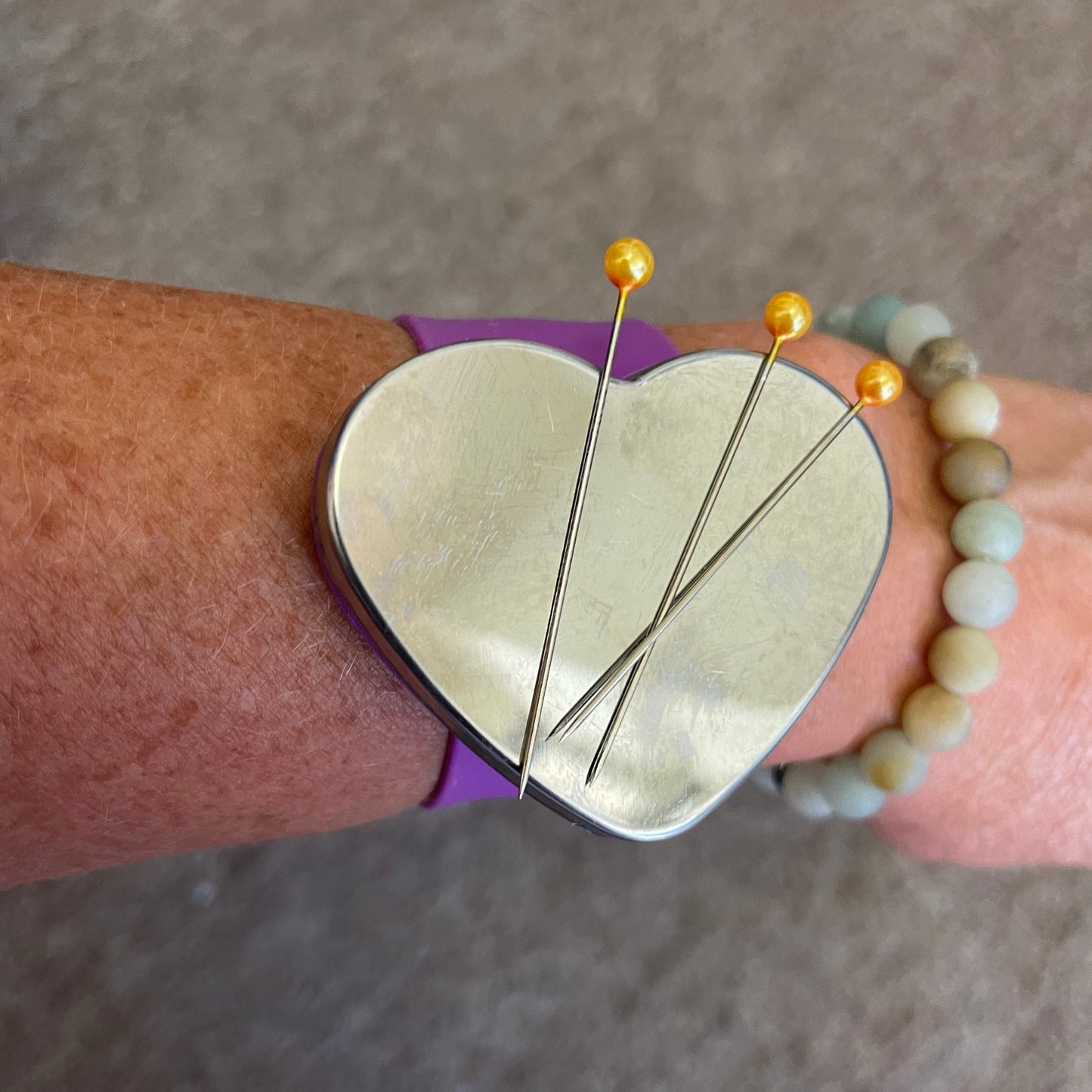 Wristband Magnetic Pincushion - Heart Shaped