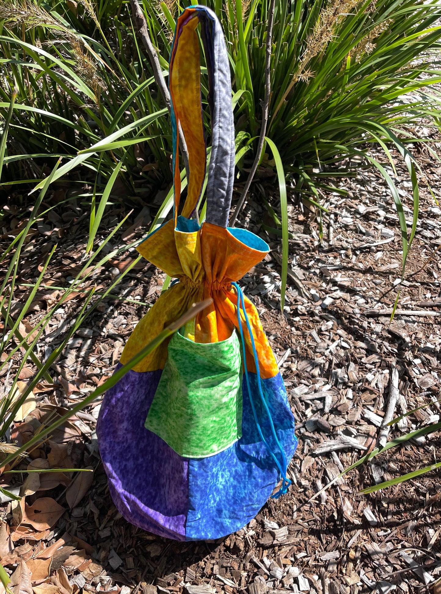 Duffle Bag - Marble with Lite Blue Lining
