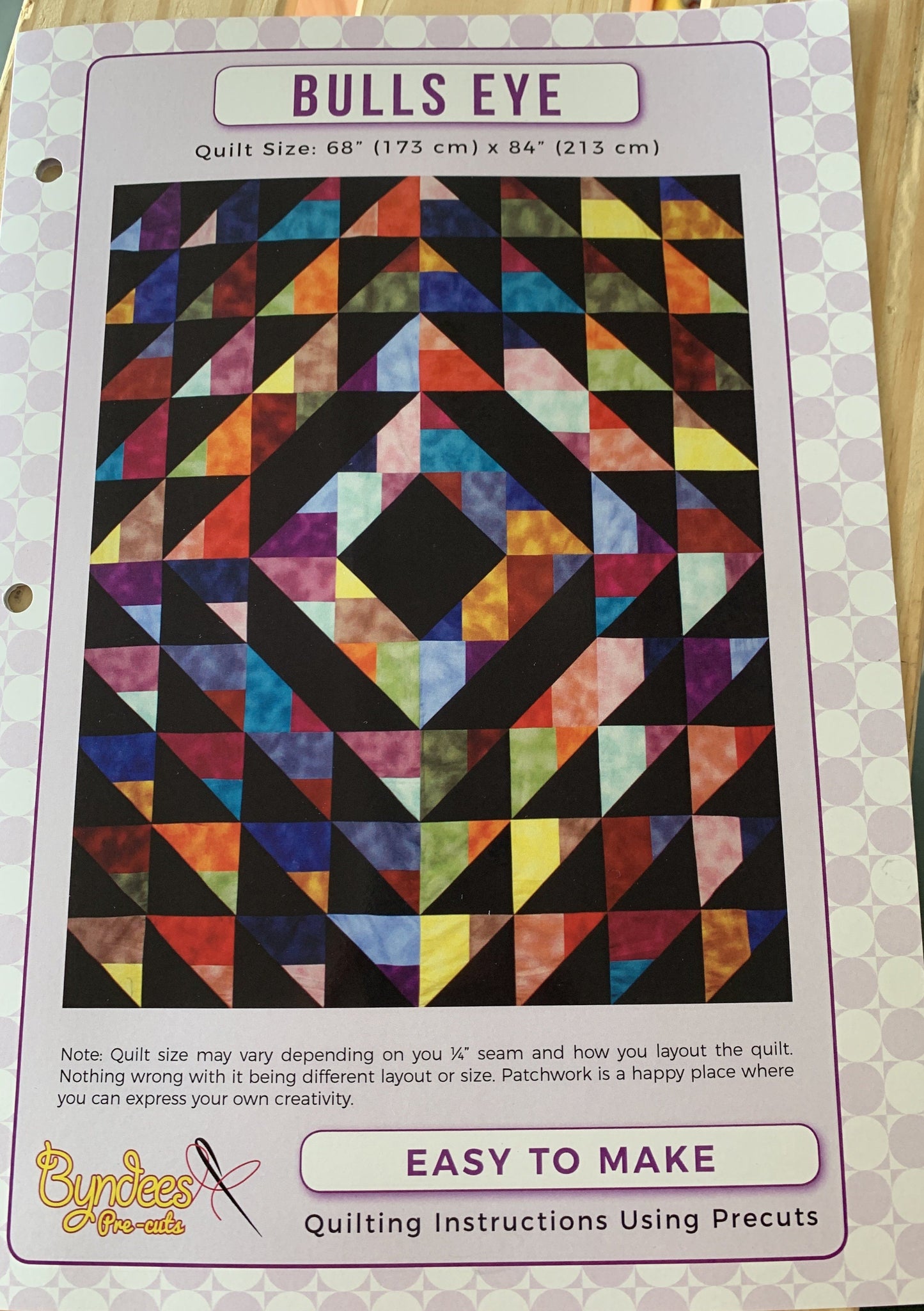 Bulls Eye Pattern - Using 5" Strips Byndees