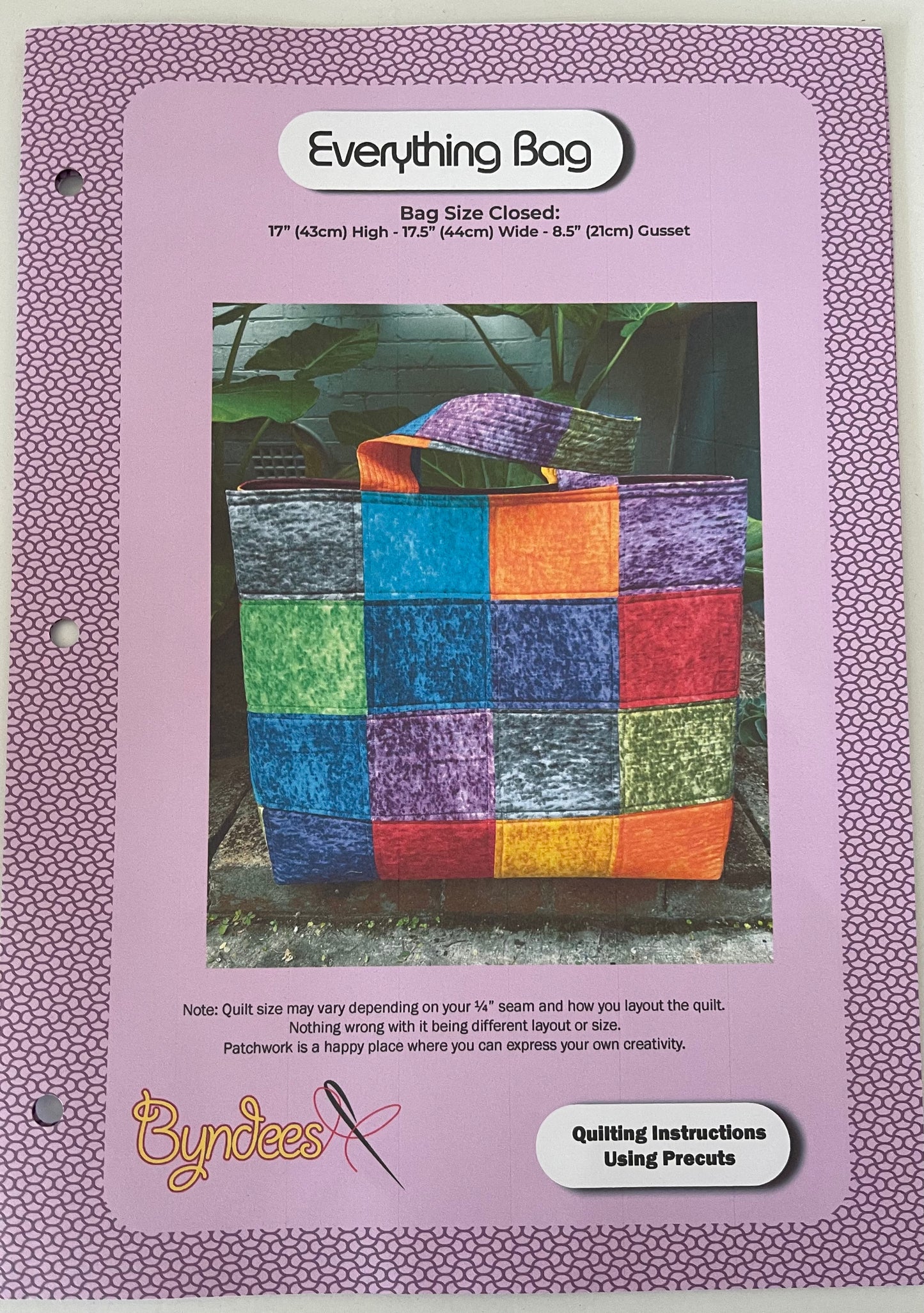 Everything Bag Pattern - Using 5" Squares