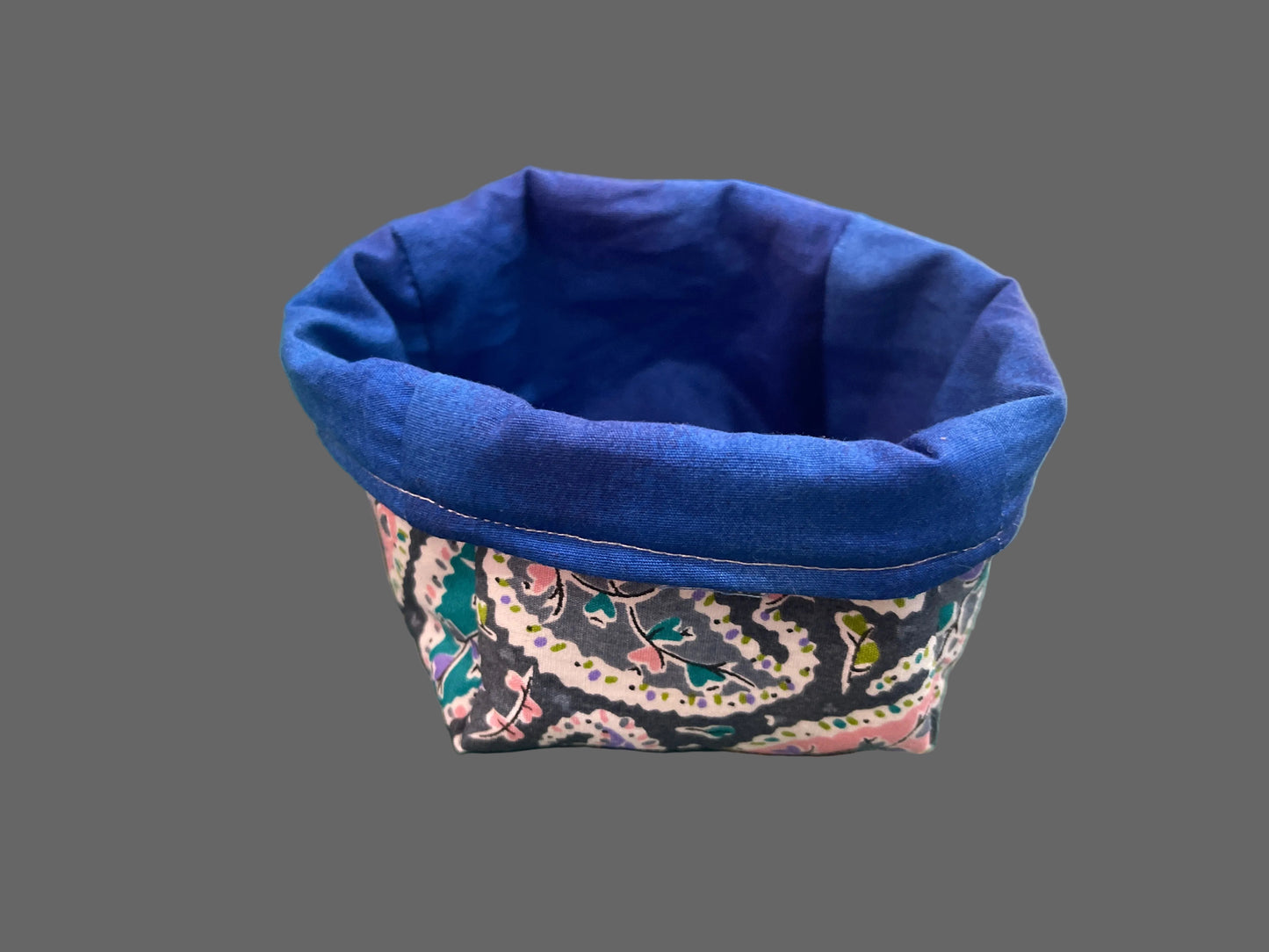 Fabric Boxes - Blue Paisley with Blue Lining
