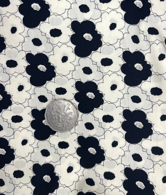 Flowers Black & Cream Cartoon  image