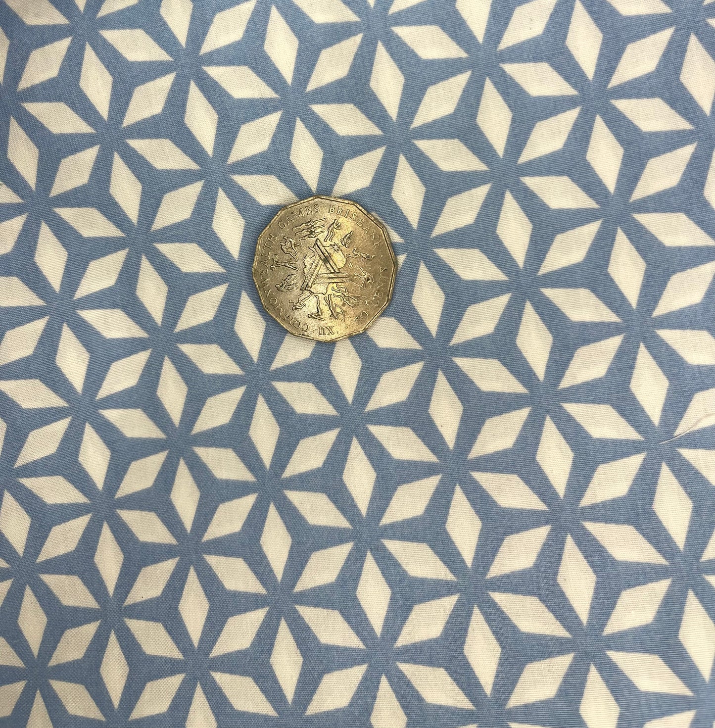 Geometric Pattern Light Blue on White