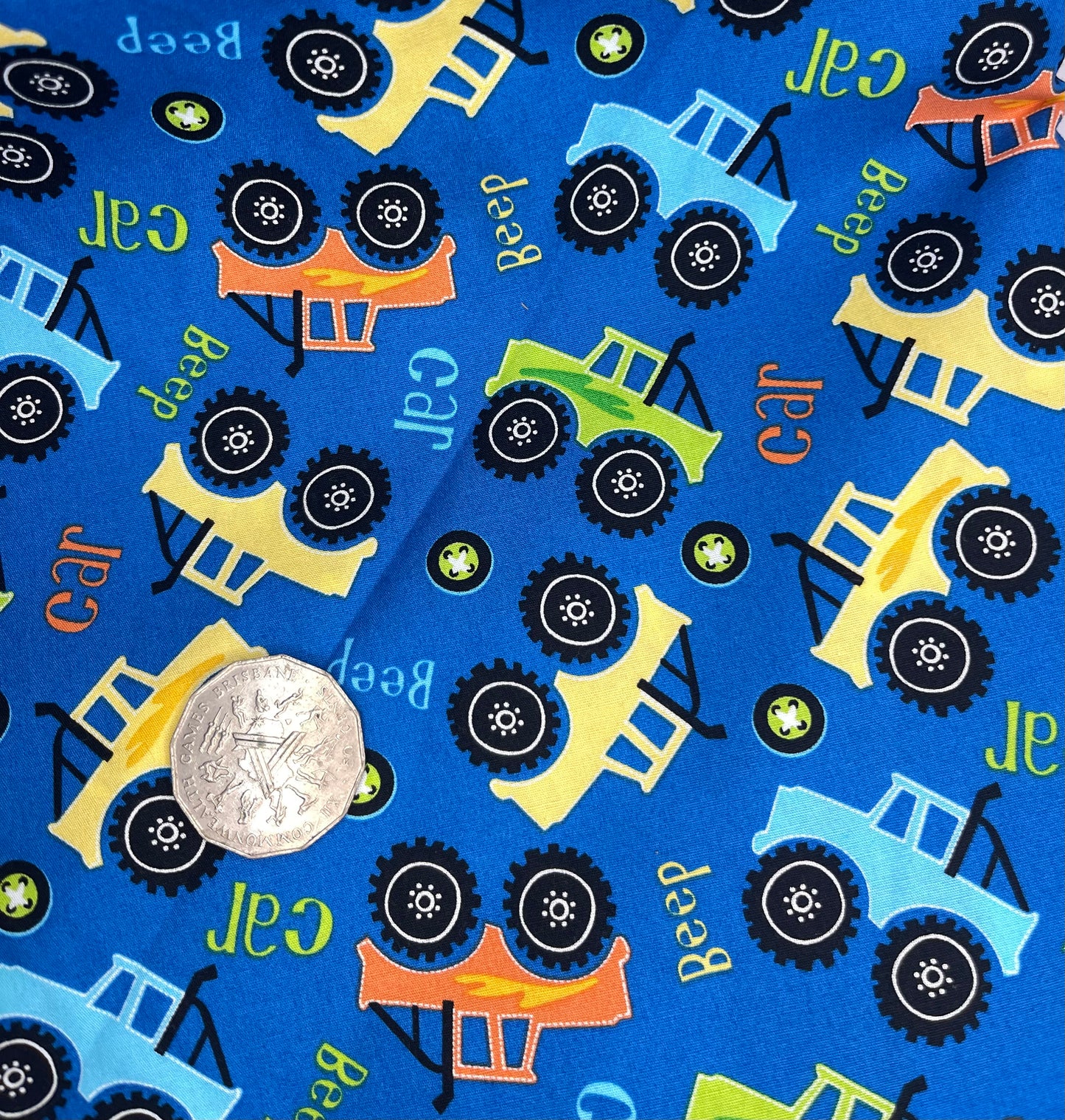 Bright Cars on Blue