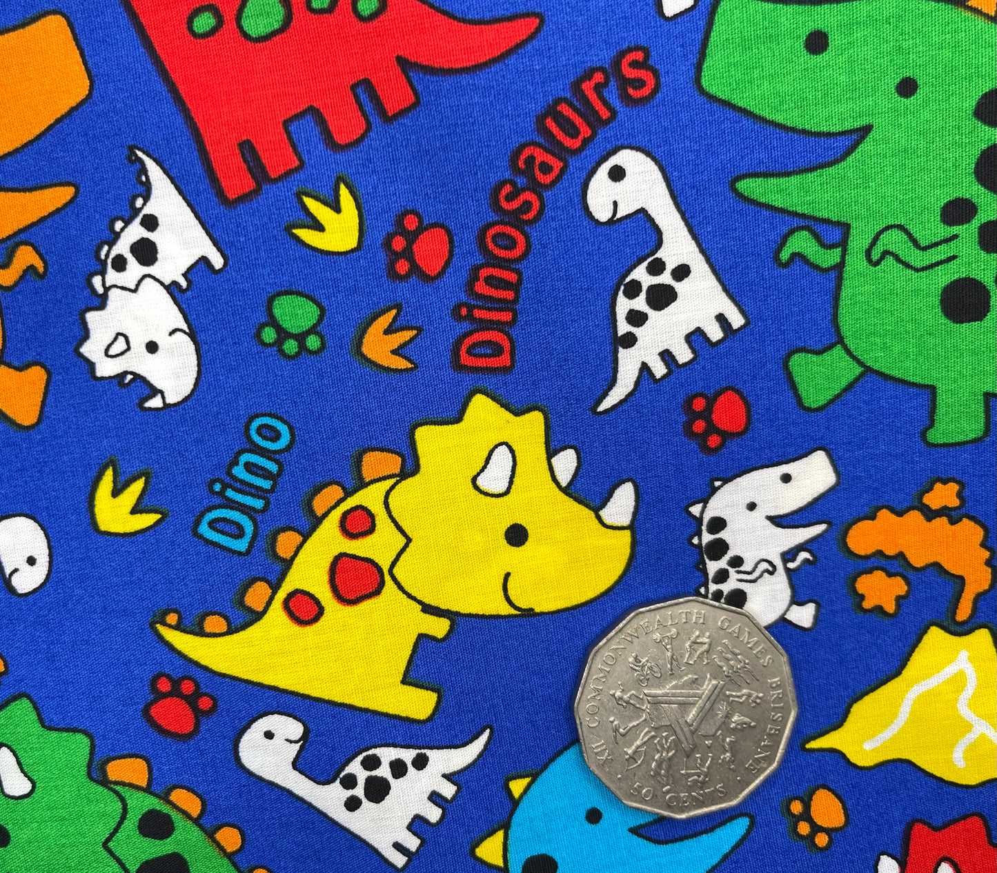 Bright Dinosaurs on Blue