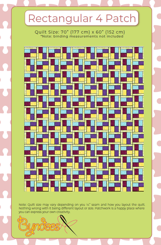 Rectangle 4 Patch Quilt Pattern Download