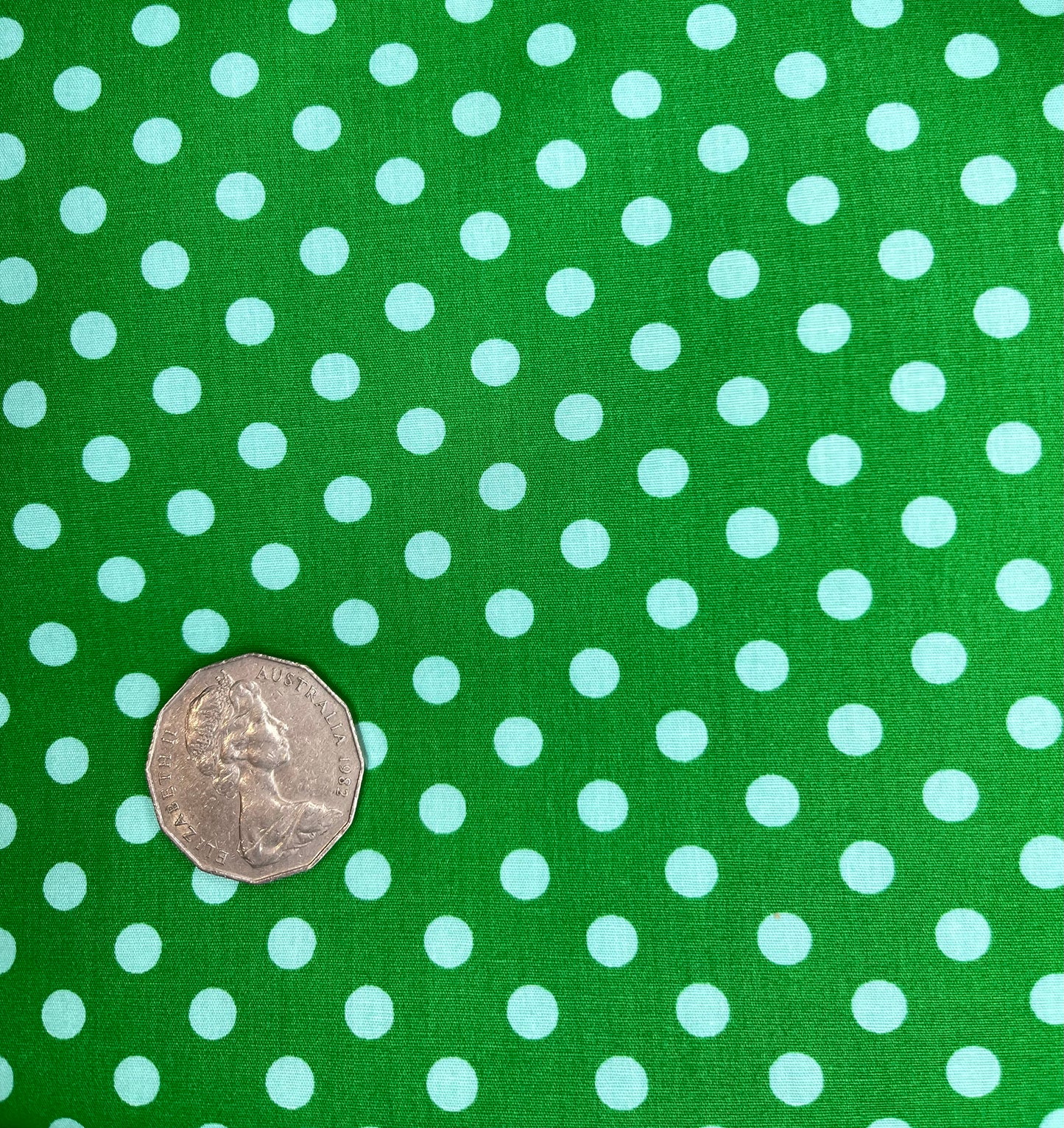 Green with Pale Green Dots