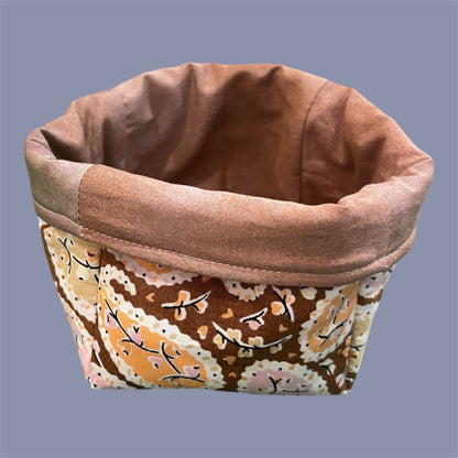 Fabric Boxes - Brown Paisley with Tan Lining