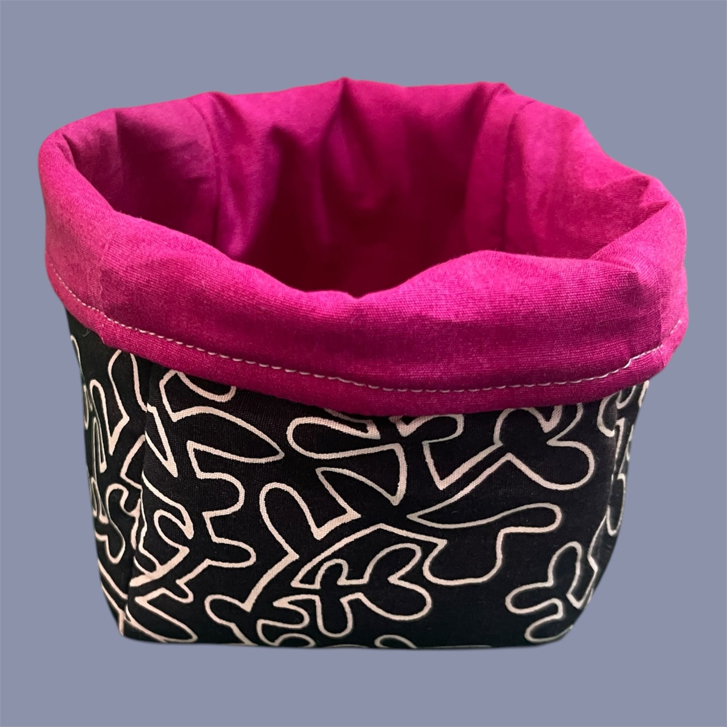 Fabric Boxes - Black & White with Pink Lining
