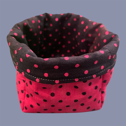 Fabric Boxes - Pink and Black Dots
