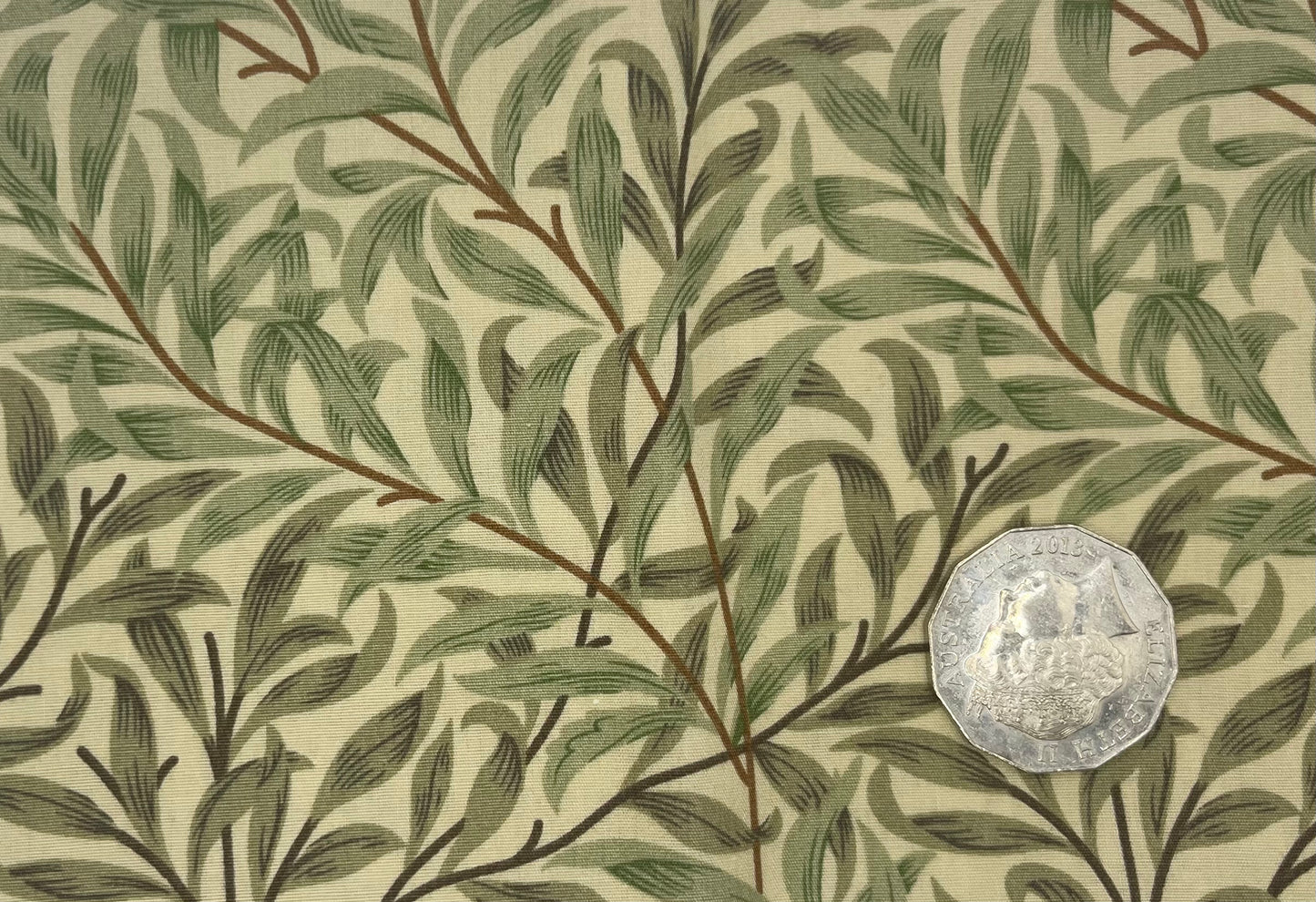 Green Fern Leaves on Khaki