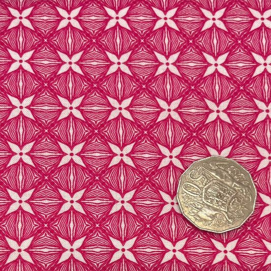 Pink & White Star Pattern Fabric 