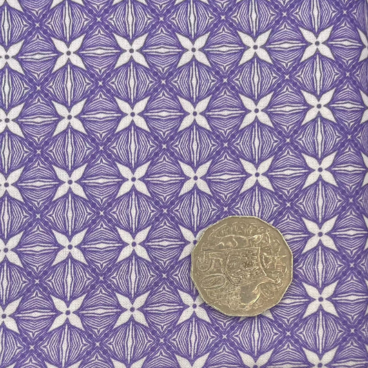 Purple & White Star Pattern Fabric 