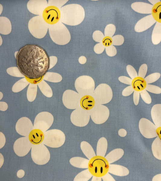 Happy Daisies on Light Blue