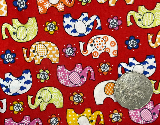 Elephants on Red