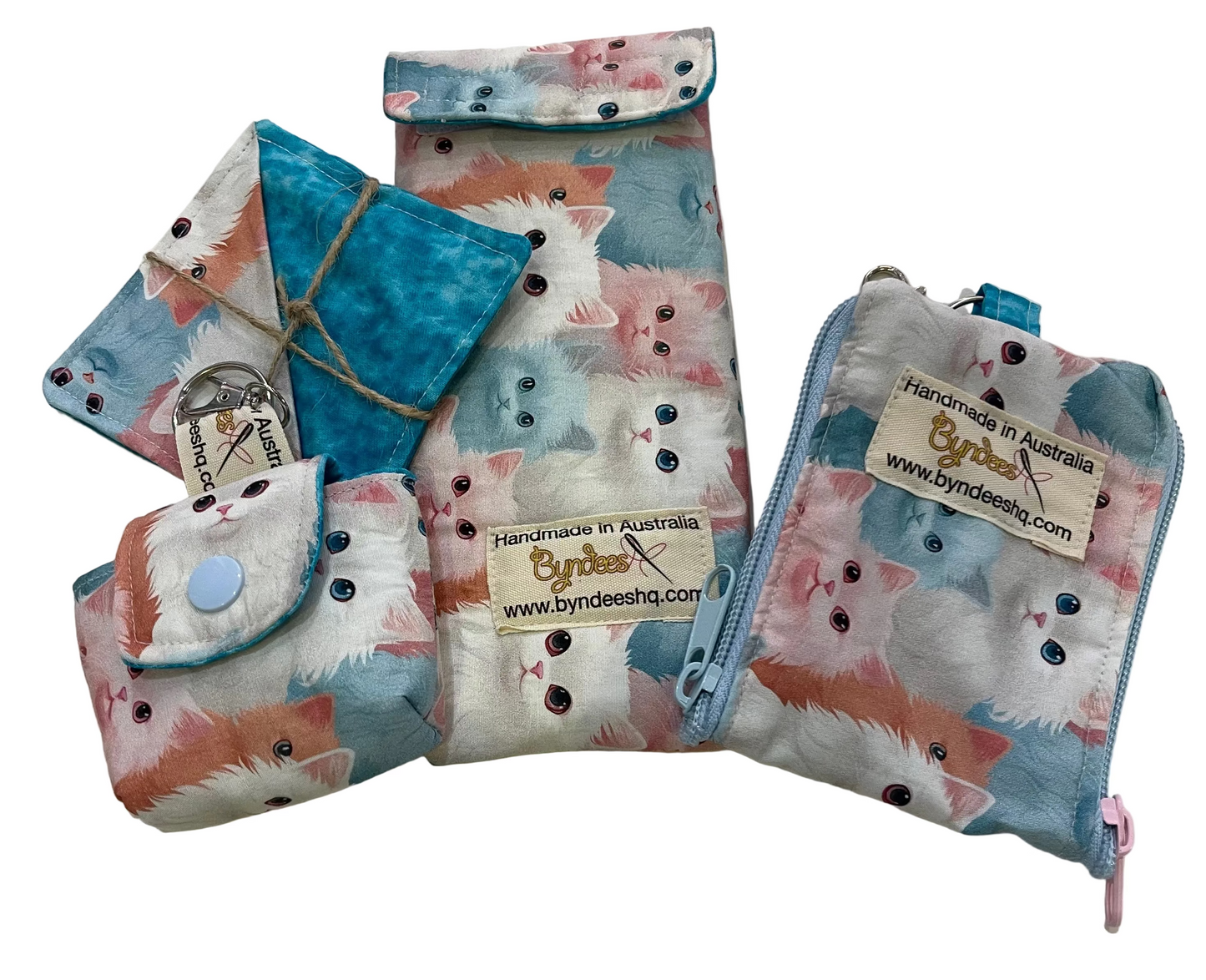 Accessories Kit - Pastel Cats w Lite Blue Lining