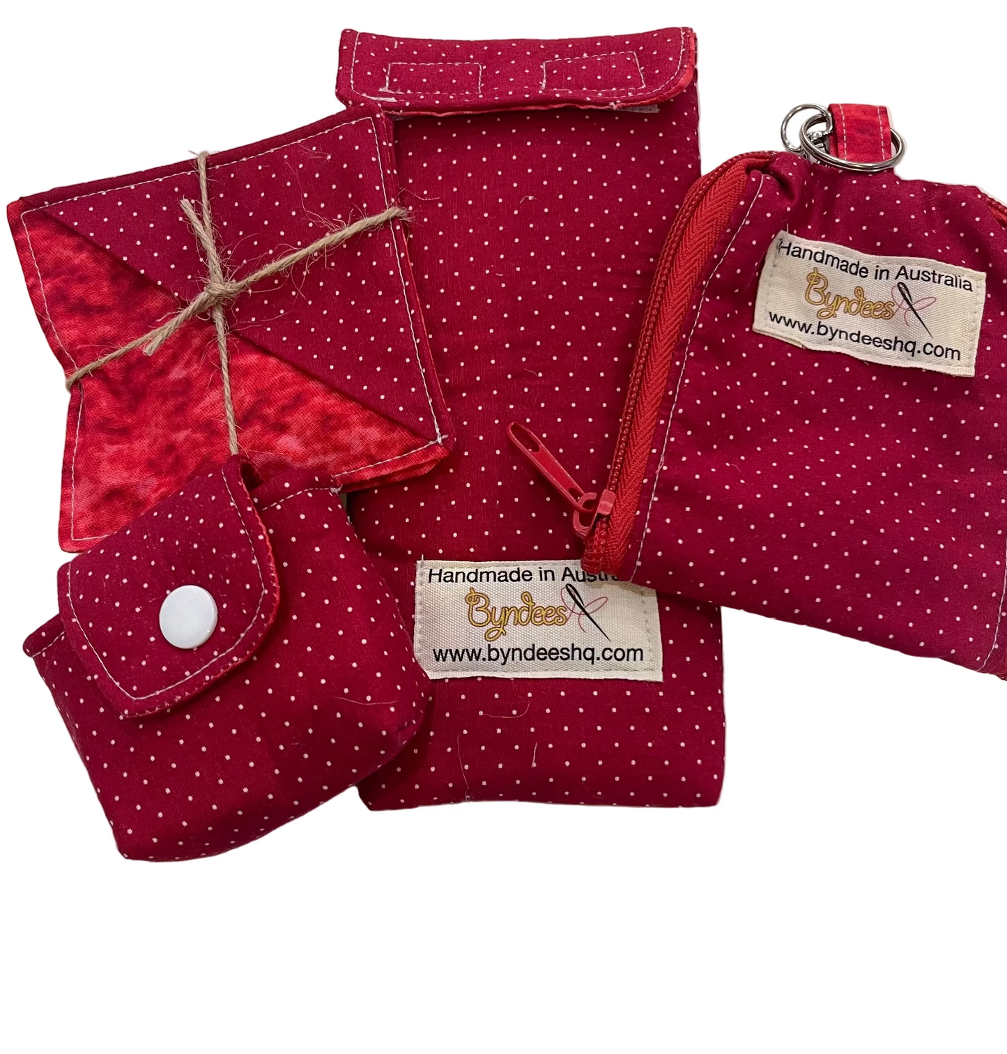 Accessories Kit - Red with White Dots w Red Lining