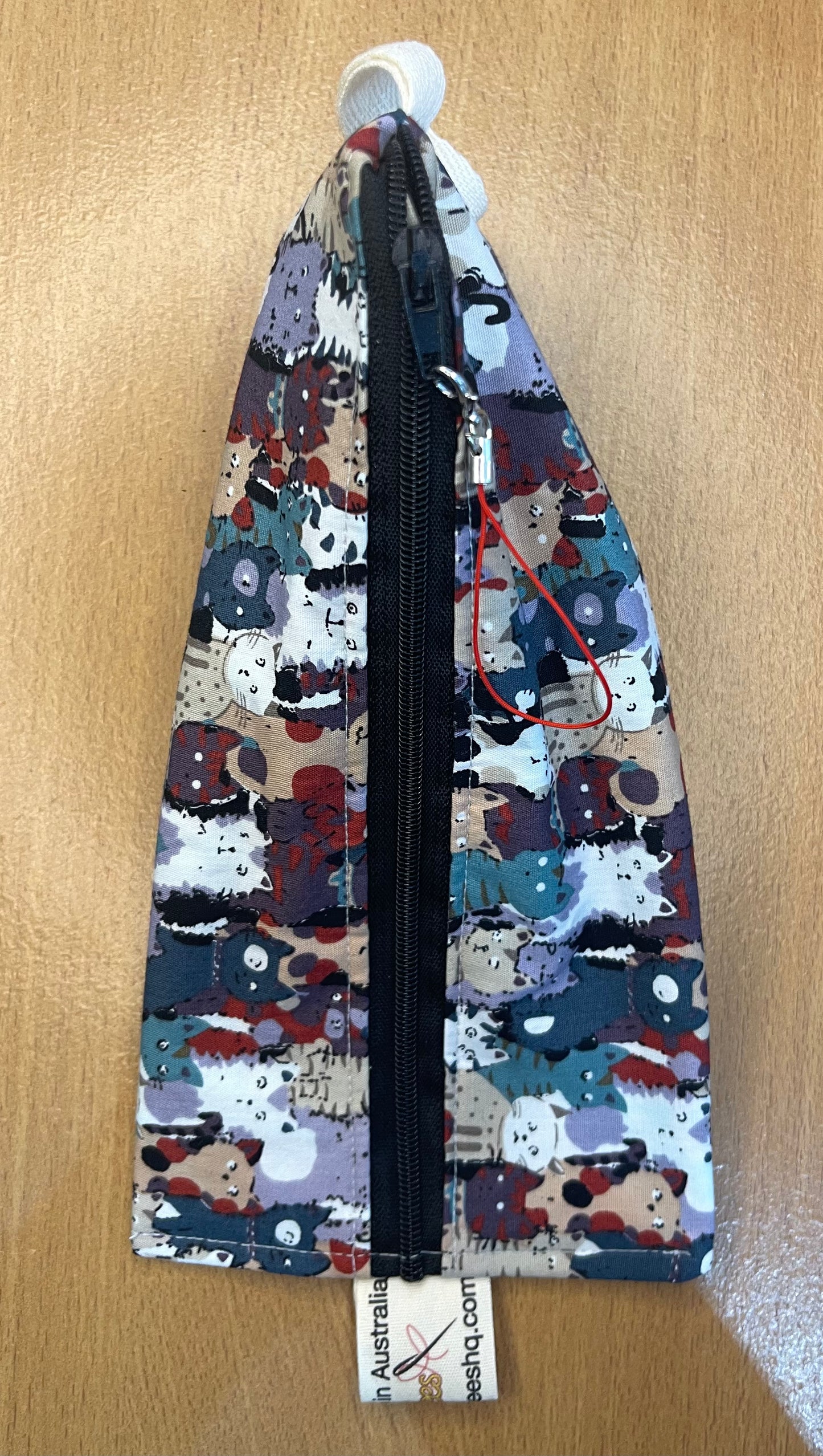 Triangle Pencil Case - Lots of Cats