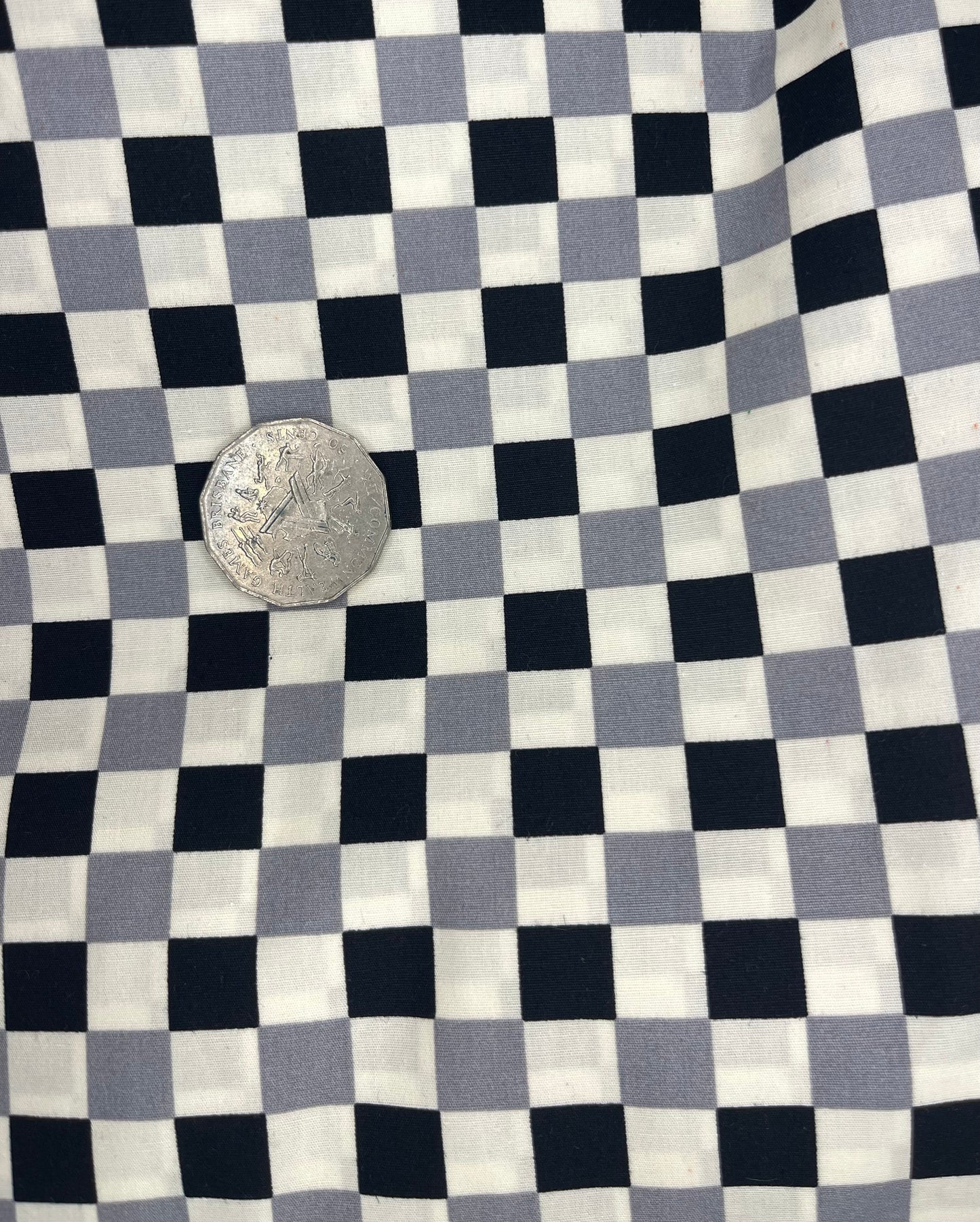Black, White & Grey Checkerboard Print