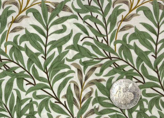 Green Fern Leaves on Cream